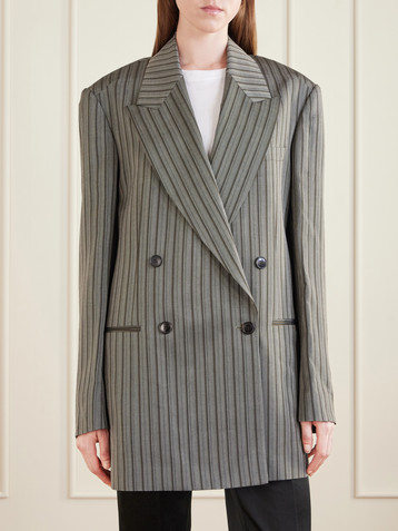 Dries Van Noten Oversized double-breasted striped twill blazer