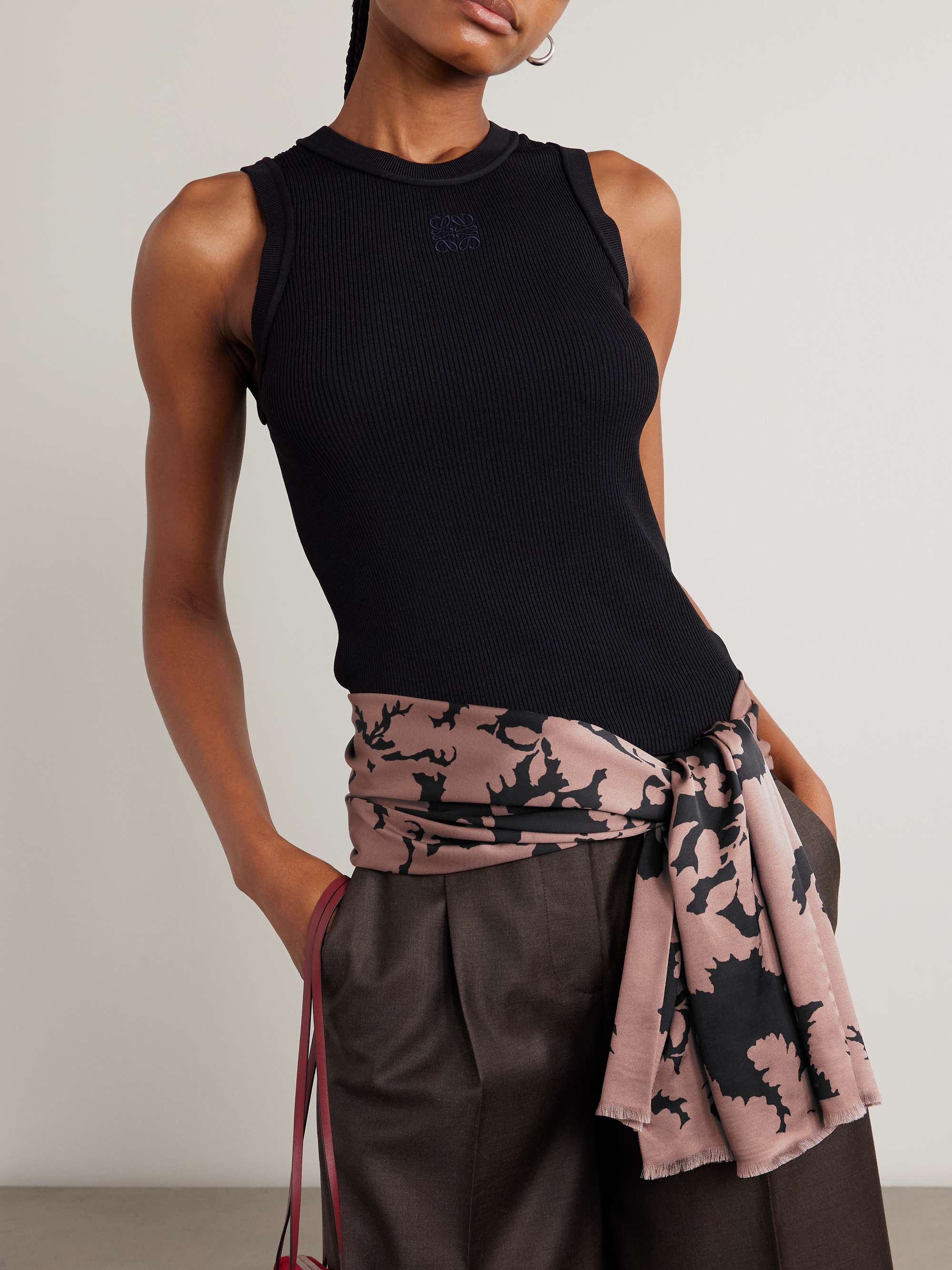 DRIES VAN NOTEN Printed twill scarf | NET-A-PORTER