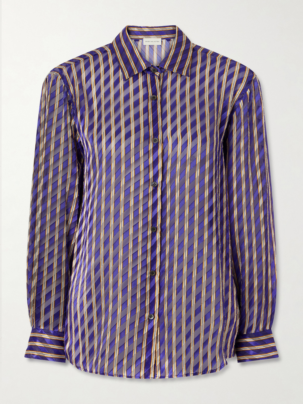 Striped Devoré-Satin Shirt