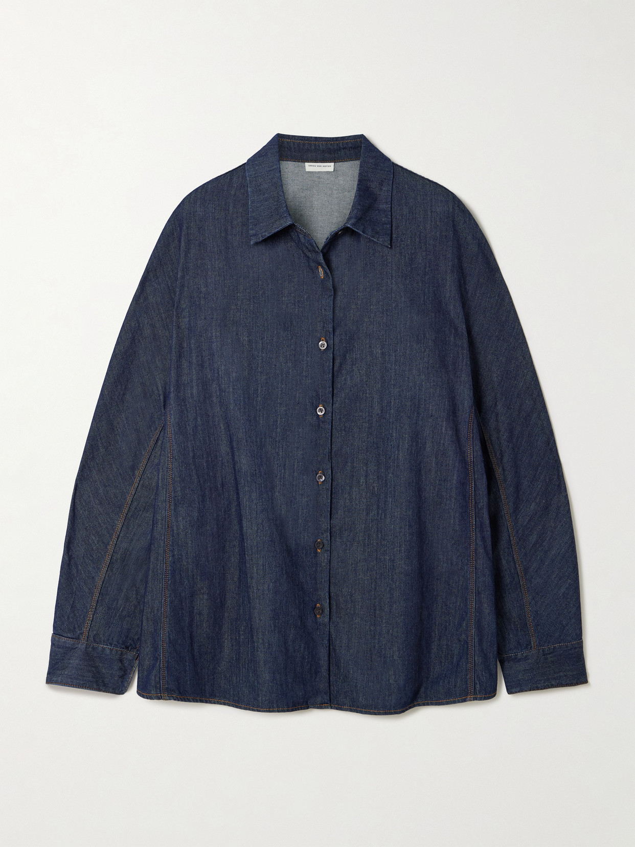 Dries Van Noten Oversized Denim Shirt In Blue
