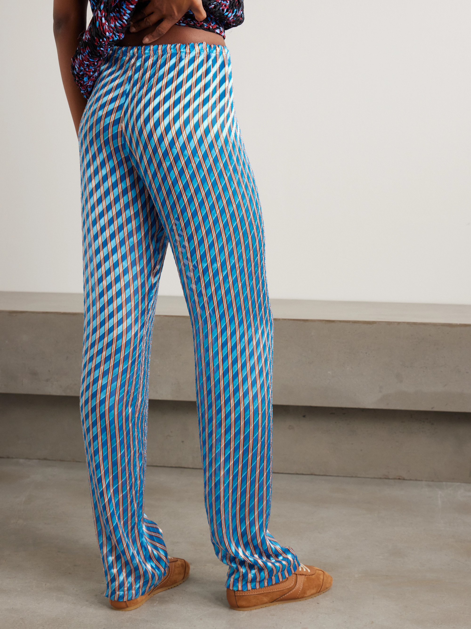 Dries Van Noten - Devoré-satin straight-leg pants | Plush display picture 1