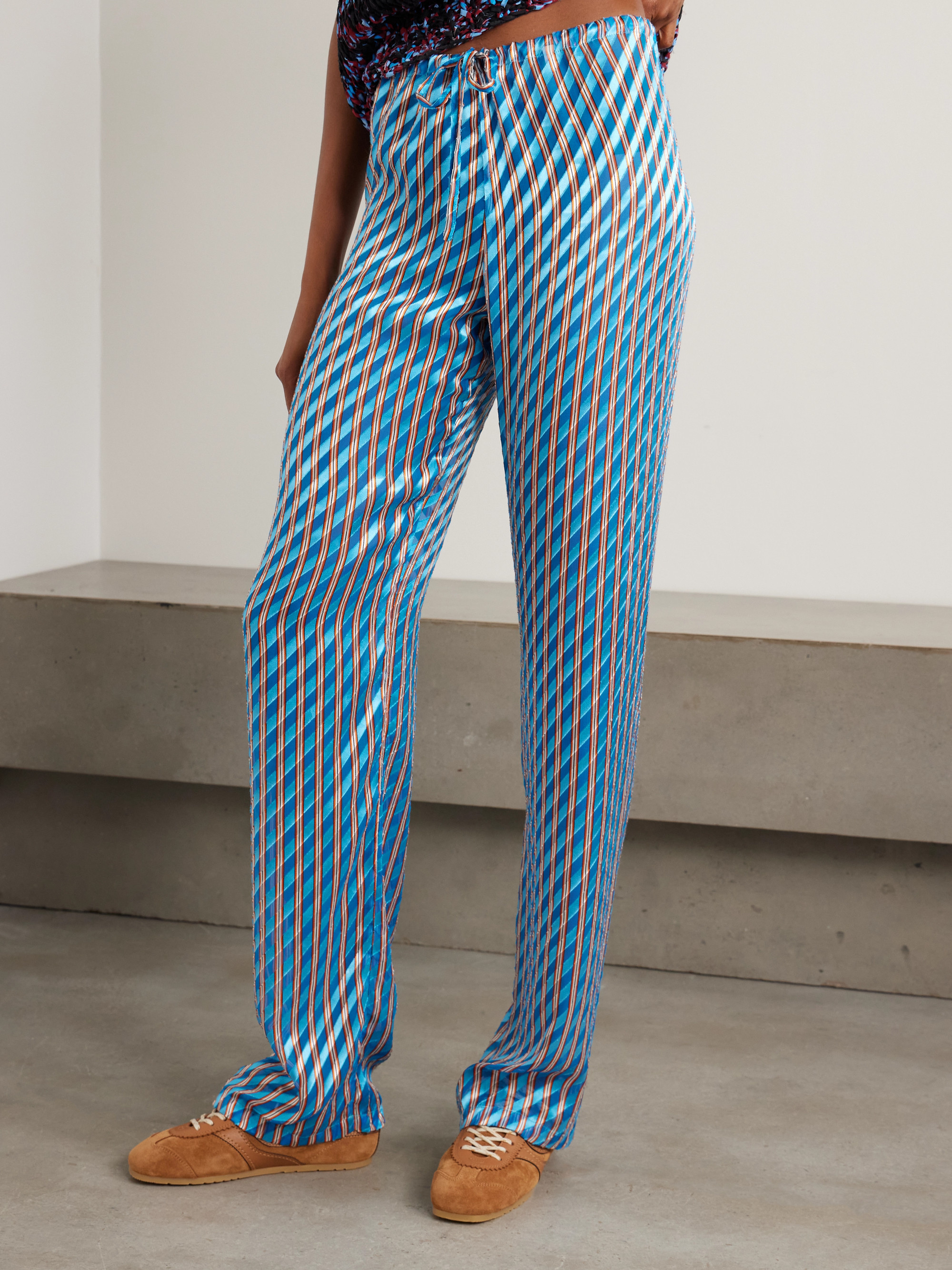 Dries Van Noten - Devoré-satin straight-leg pants | Plush