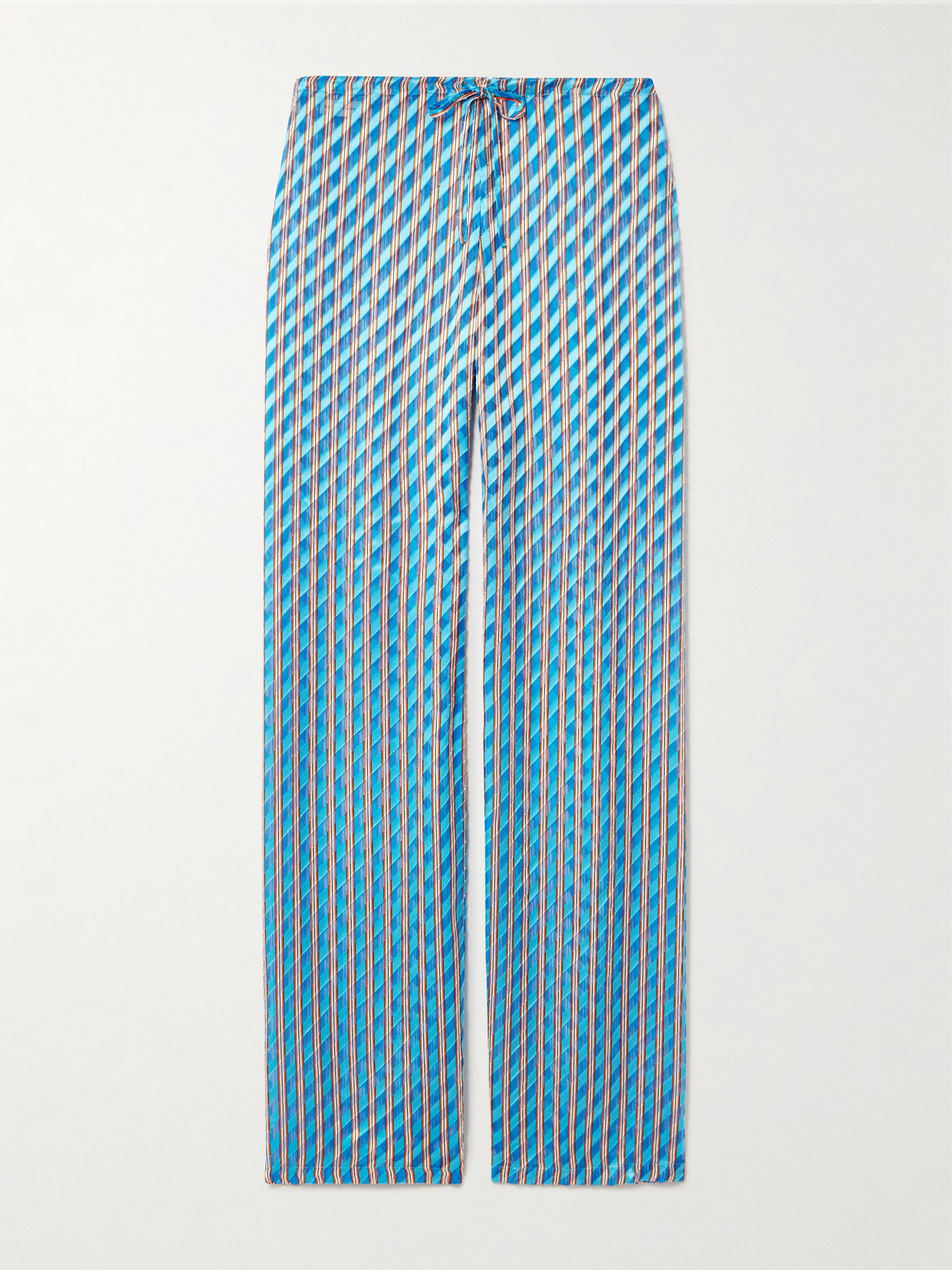 Dries Van Noten Devoré-satin Straight-leg Pants In Multi