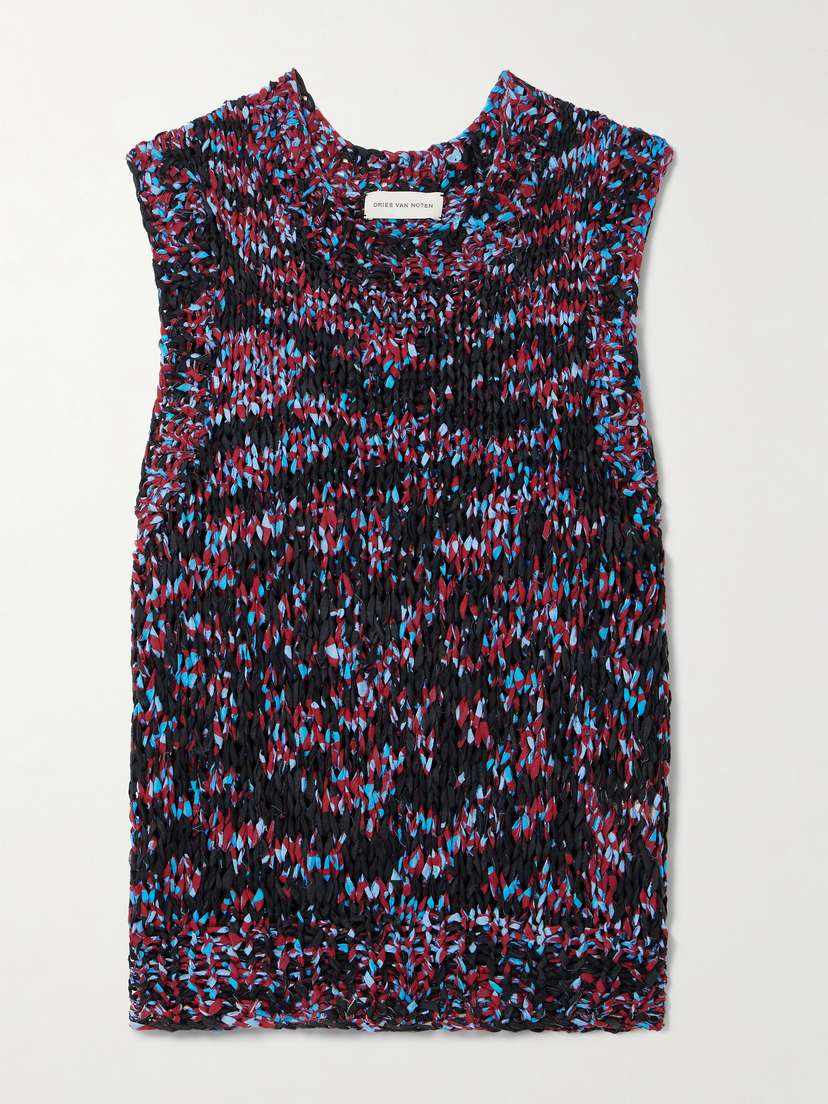 Dries Van Noten Frayed Printed Cotton Vest