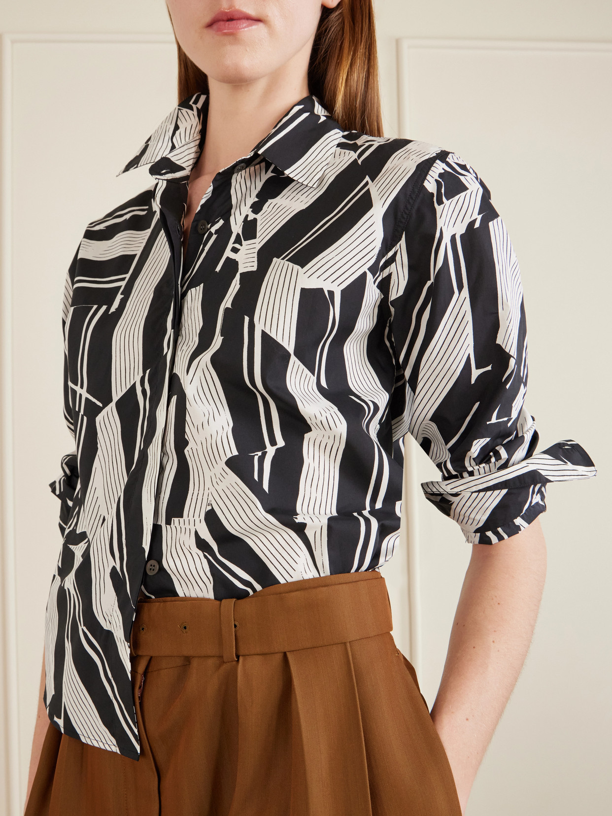 Printed Cotton-Poplin Shirt
