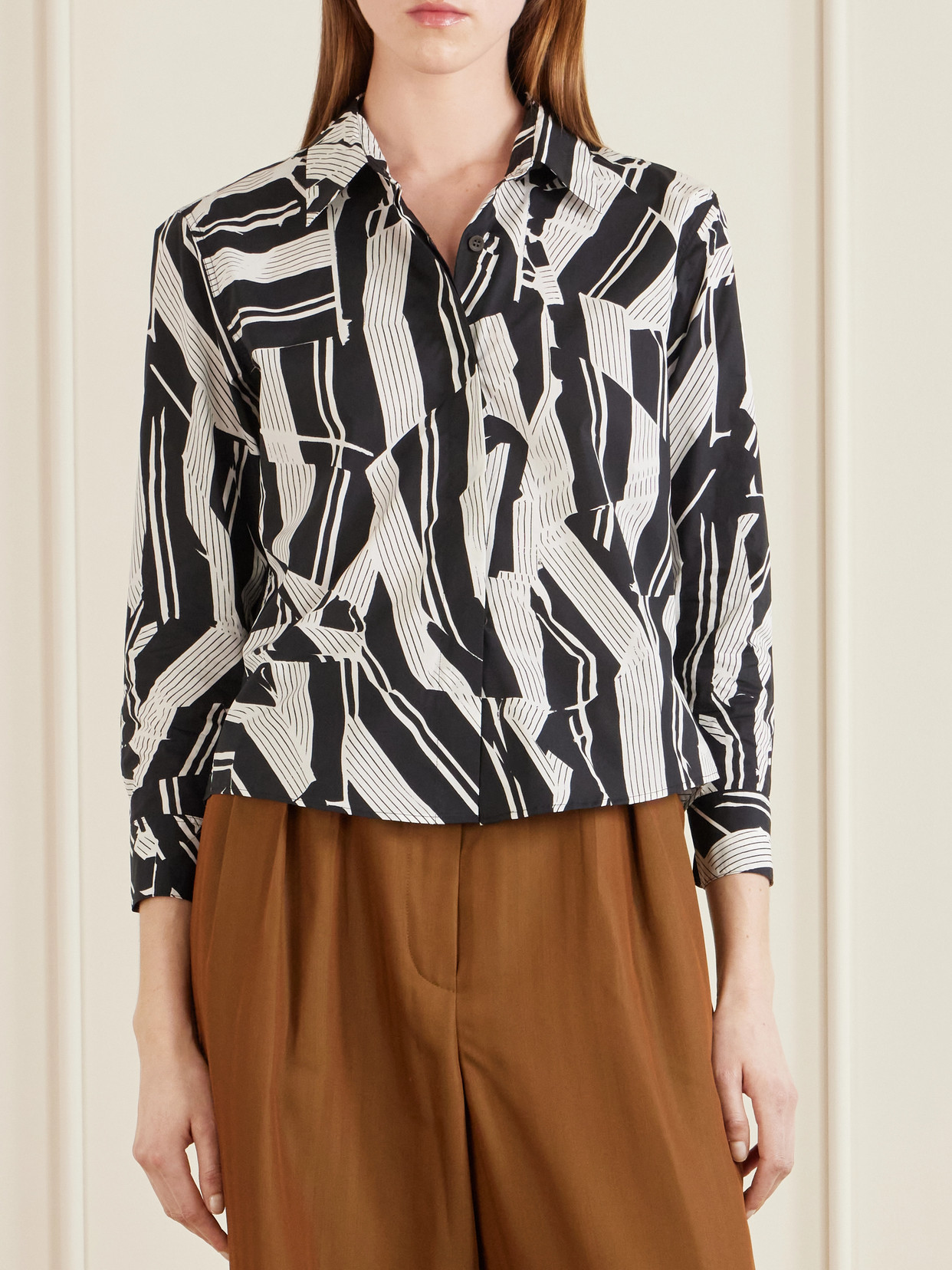 Printed Cotton-Poplin Shirt