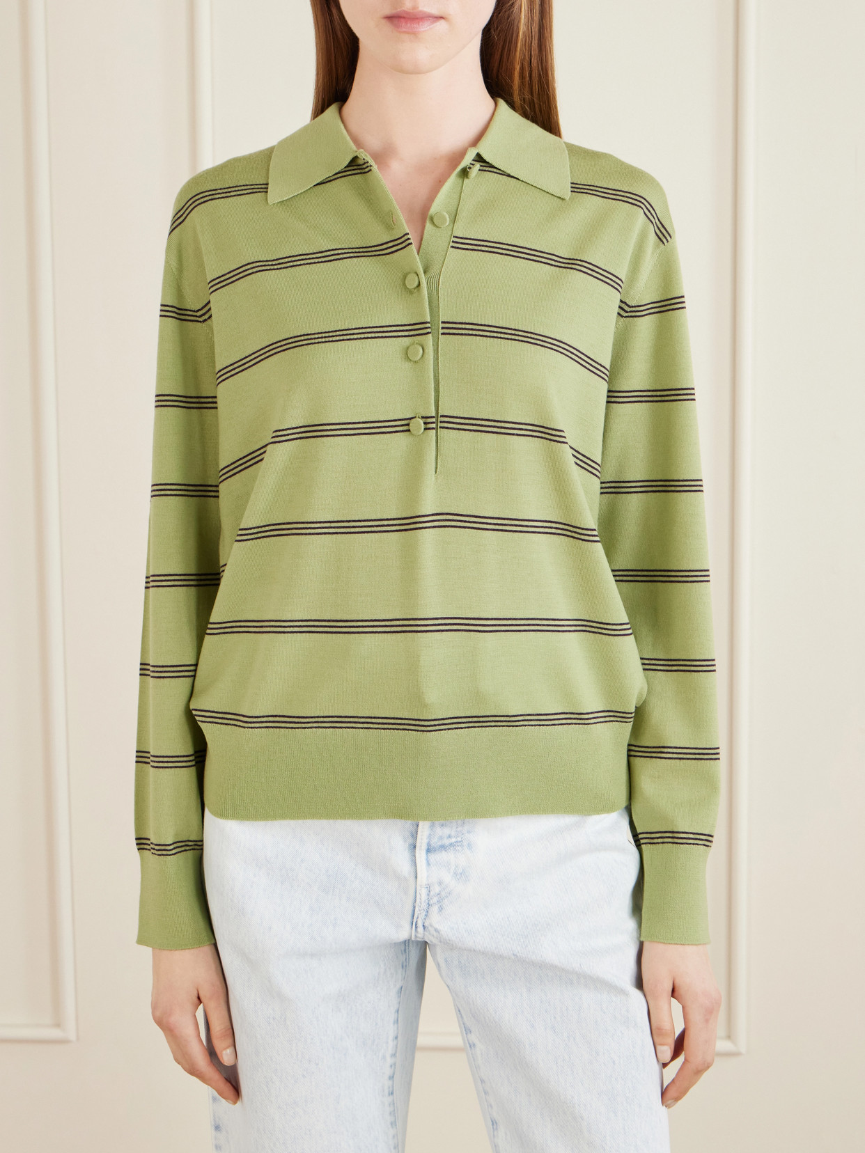 Striped Merino Polo