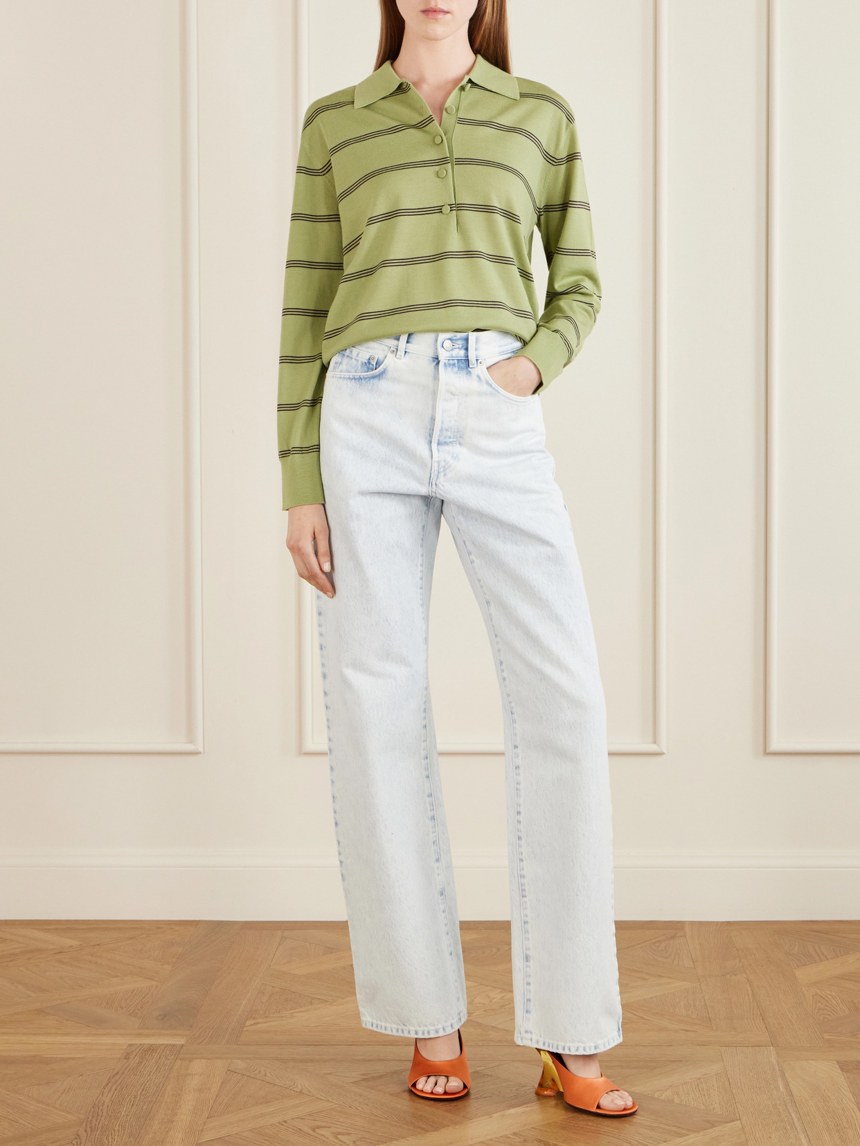 Striped Merino Polo