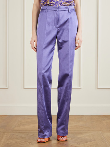 Dries Van Noten Cotton-blend satin straight-leg pants