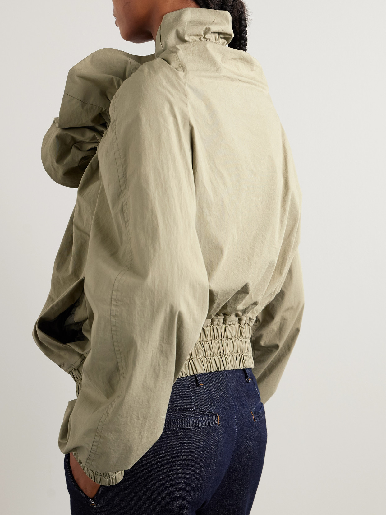 Ruffled Gathered Cotton-Blend Jacket