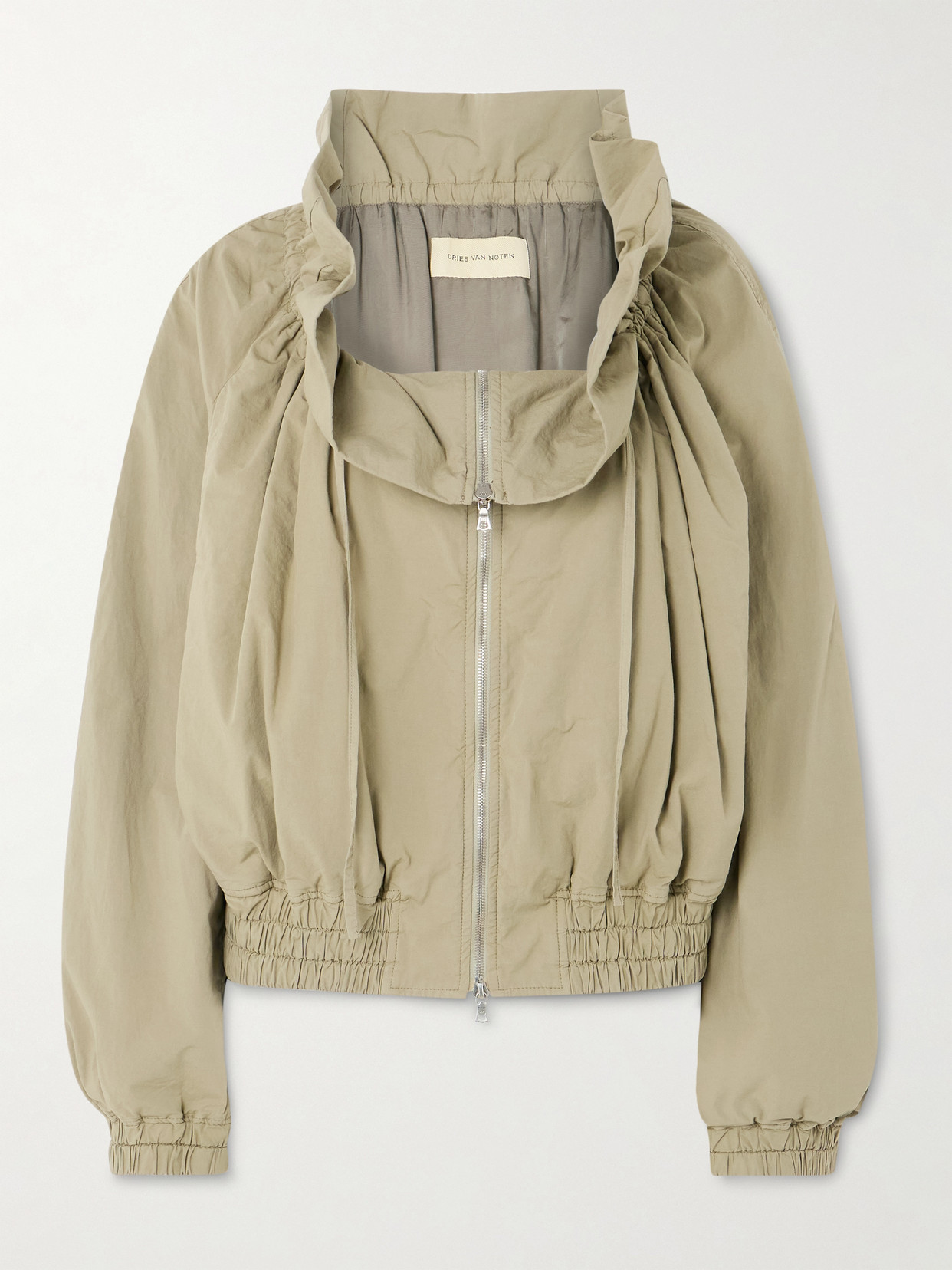 Dries Van Noten - Ruffled Gathered Cotton-blend Jacket - Beige
