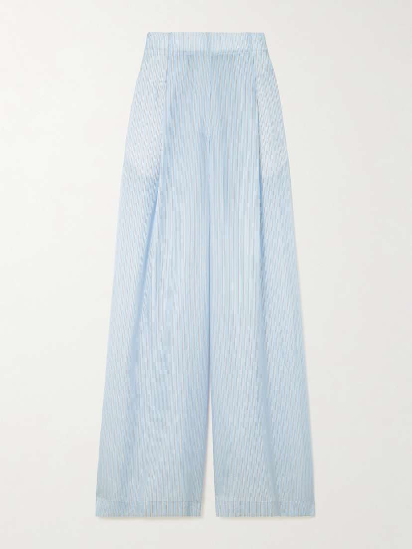 Dries Van Noten Striped Satin-crepe Wide-leg Pants