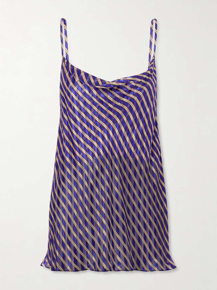 Dries Van Noten Draped Striped Devoré-satin Camisole