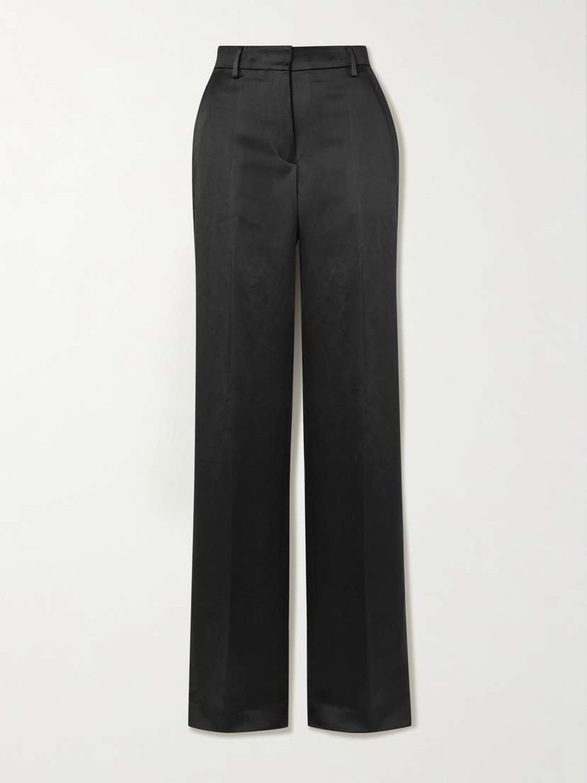 Dries Van Noten Washed Cotton-blend Satin Slim-leg Pants