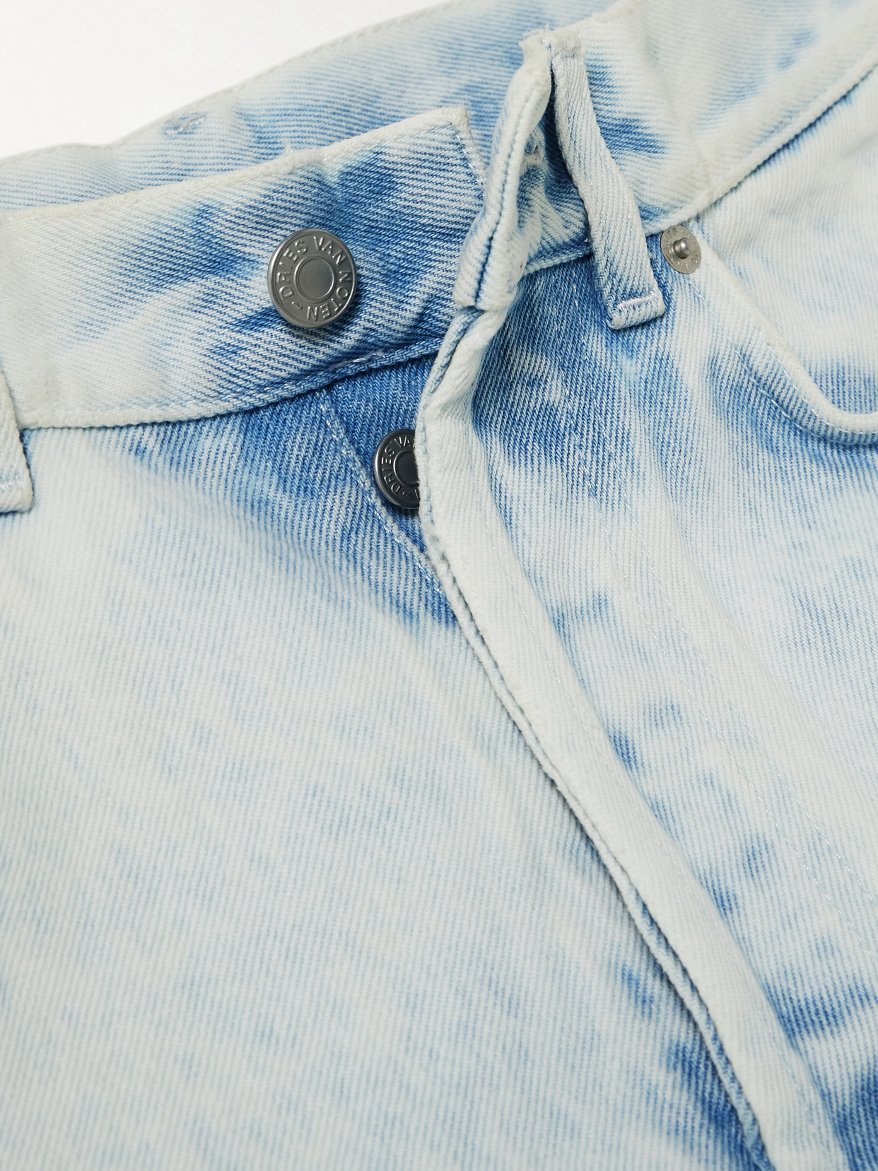 Acid-Wash Mid-Rise Slim-Leg Jeans