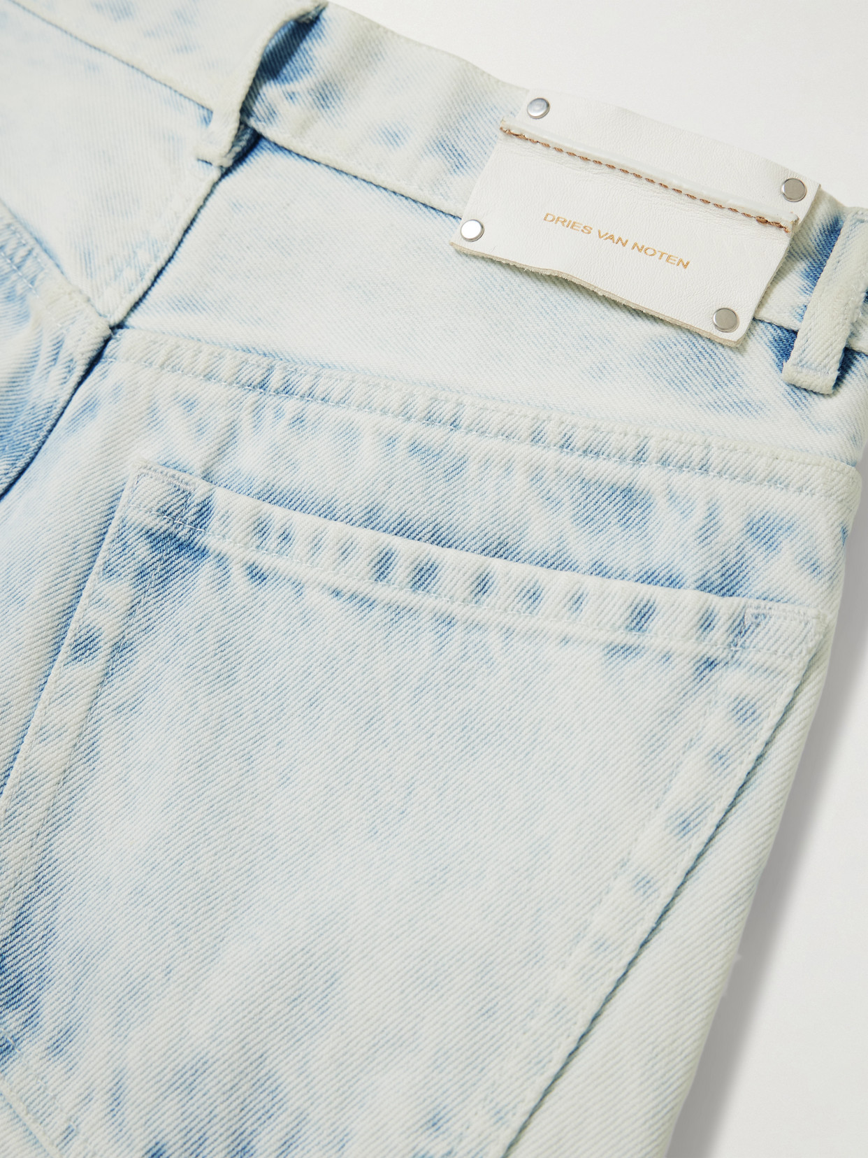 Acid-Wash Mid-Rise Slim-Leg Jeans