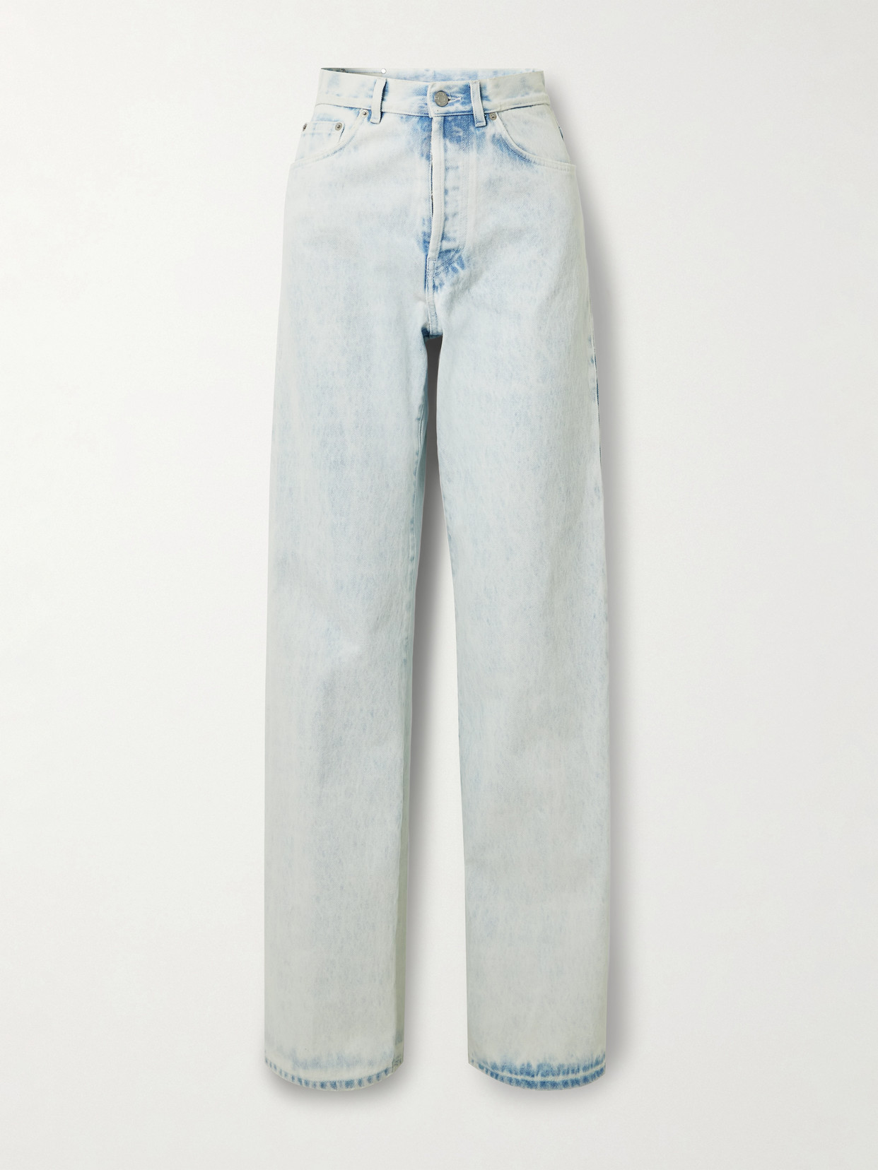 Dries Van Noten Acid-wash Mid-rise Slim-leg Jeans In Blue