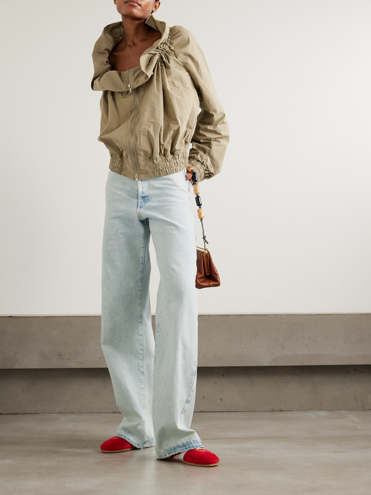 Acid-Wash Mid-Rise Slim-Leg Jeans