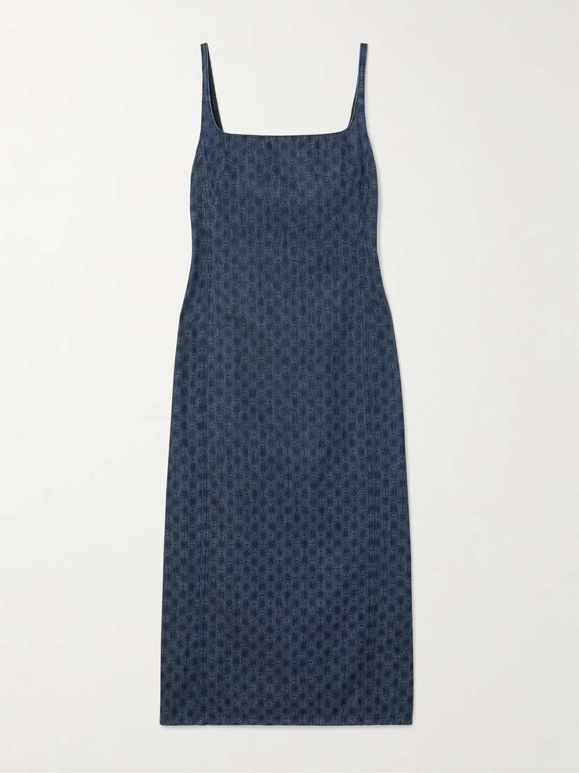 Dries Van Noten Printed Denim Midi Dress