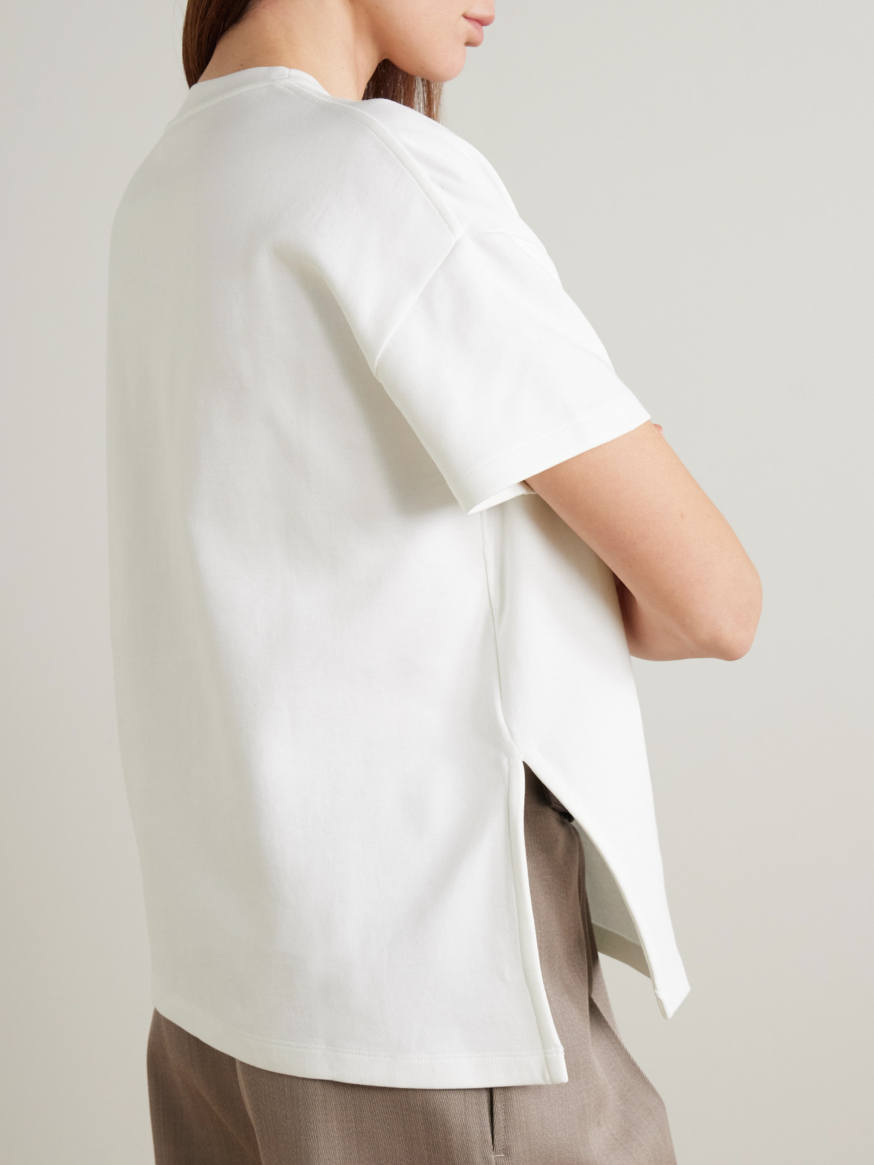 Anagram Asymmetric Cotton-Blend Jersey T-Shirt