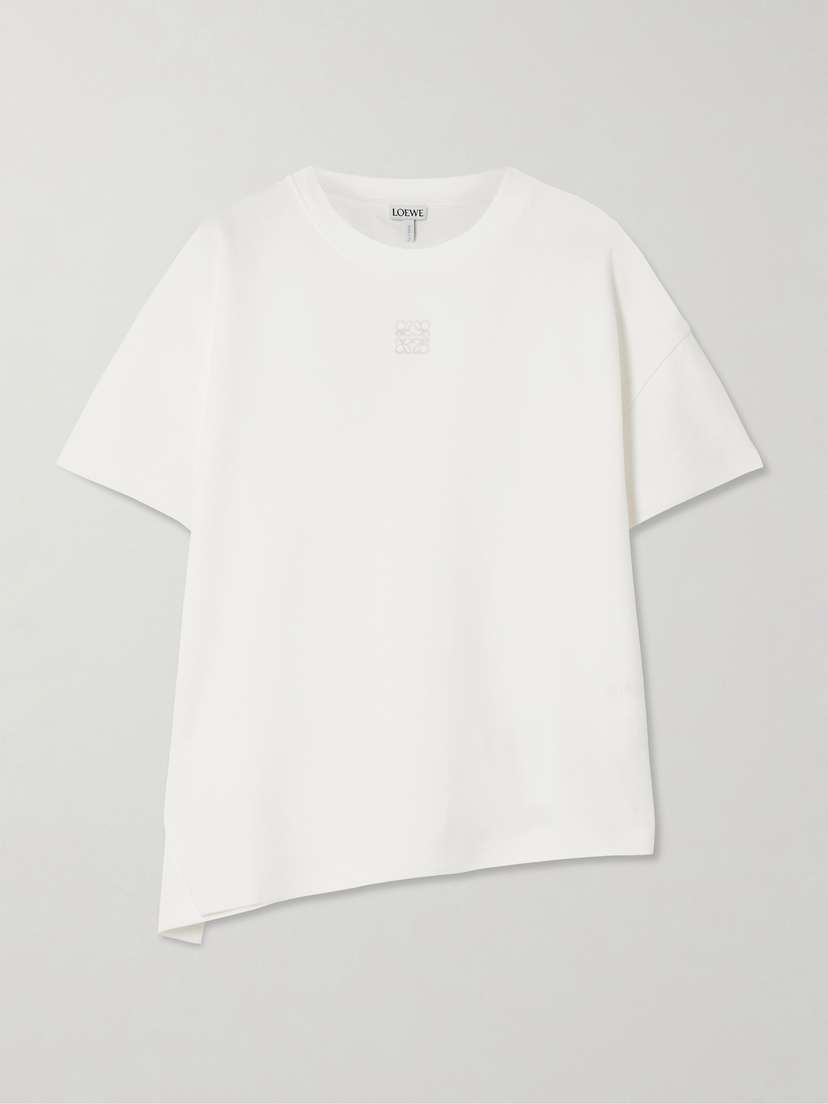 Loewe Anagram Asymmetric Cotton-blend Jersey T-shirt