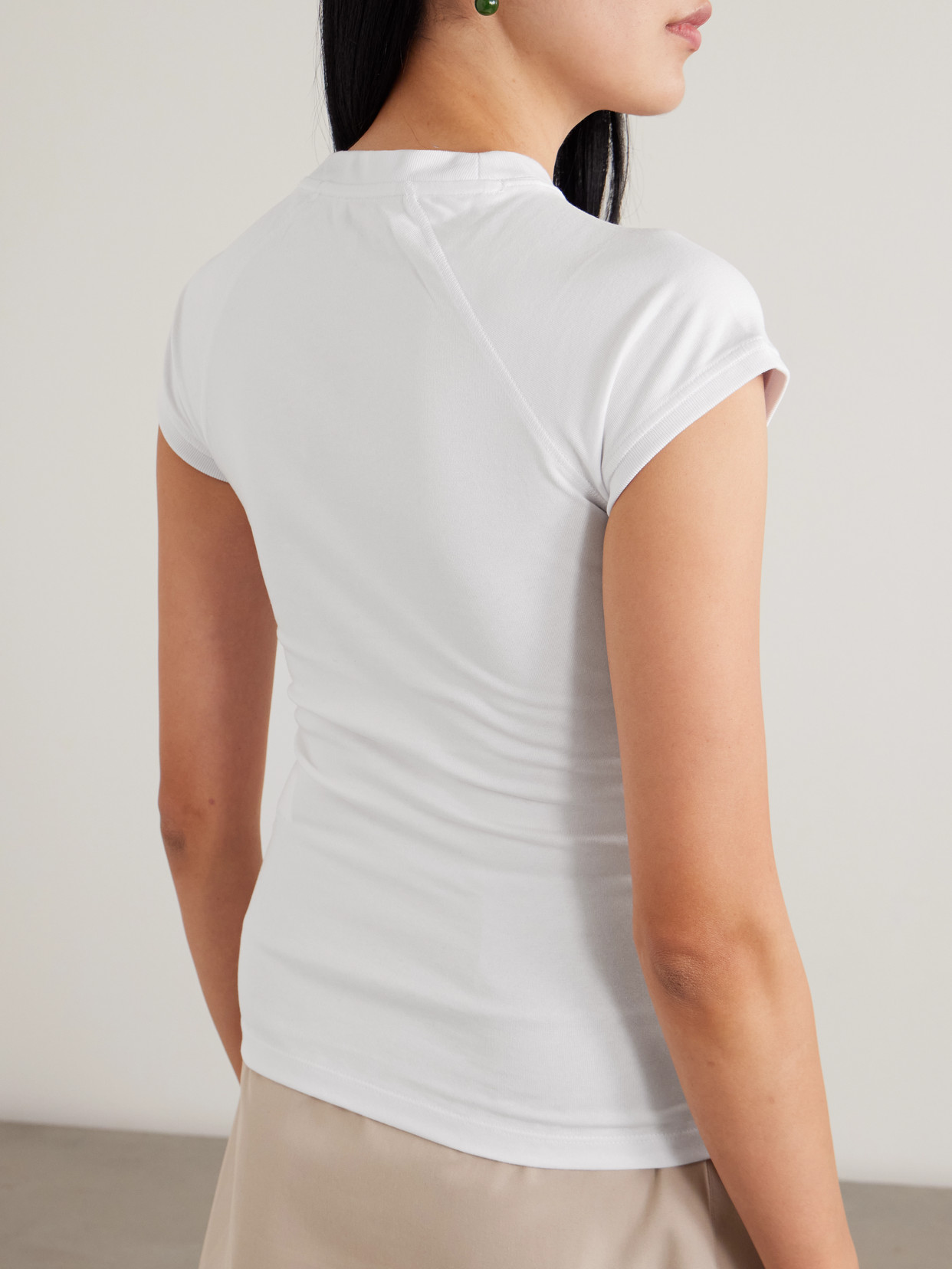 Loewe Anagram Embroidered Cotton-blend Jersey T-shirt In White