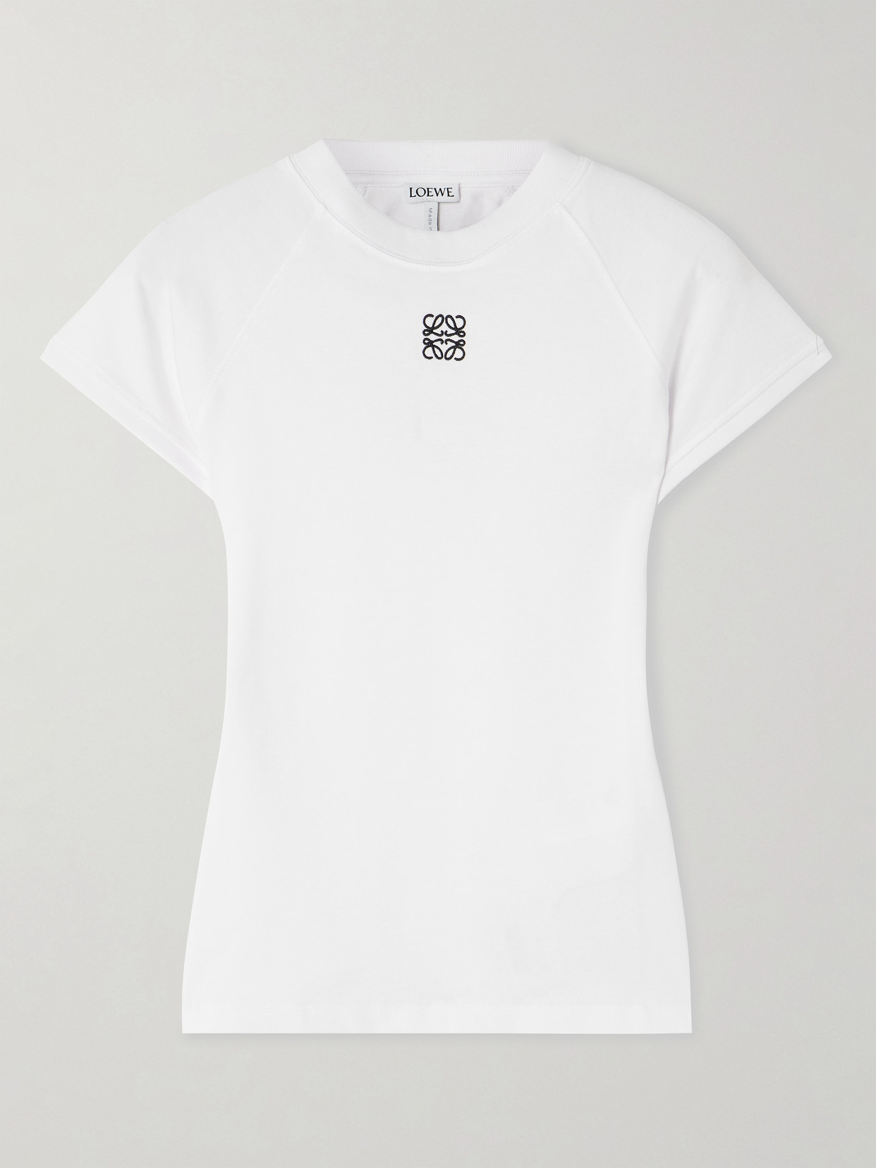 Loewe Anagram Embroidered Cotton-blend Jersey T-shirt In White