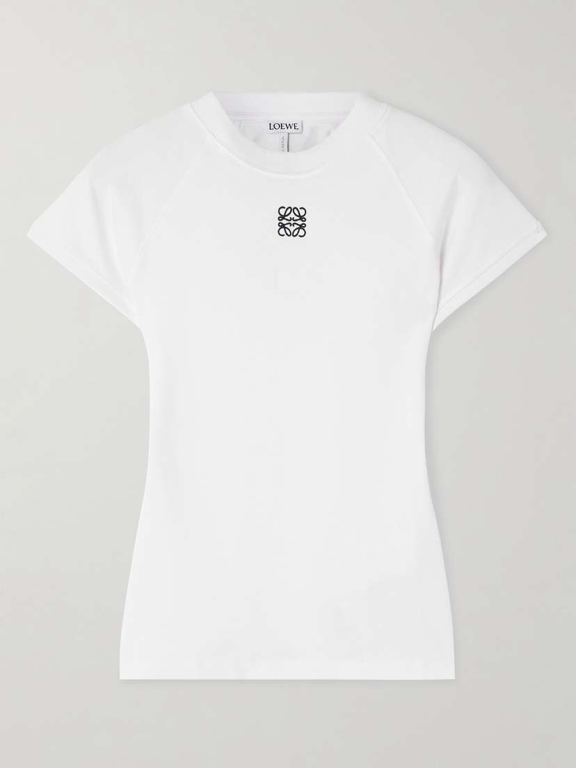 Loewe Anagram Embroidered Cotton-blend Jersey T-shirt