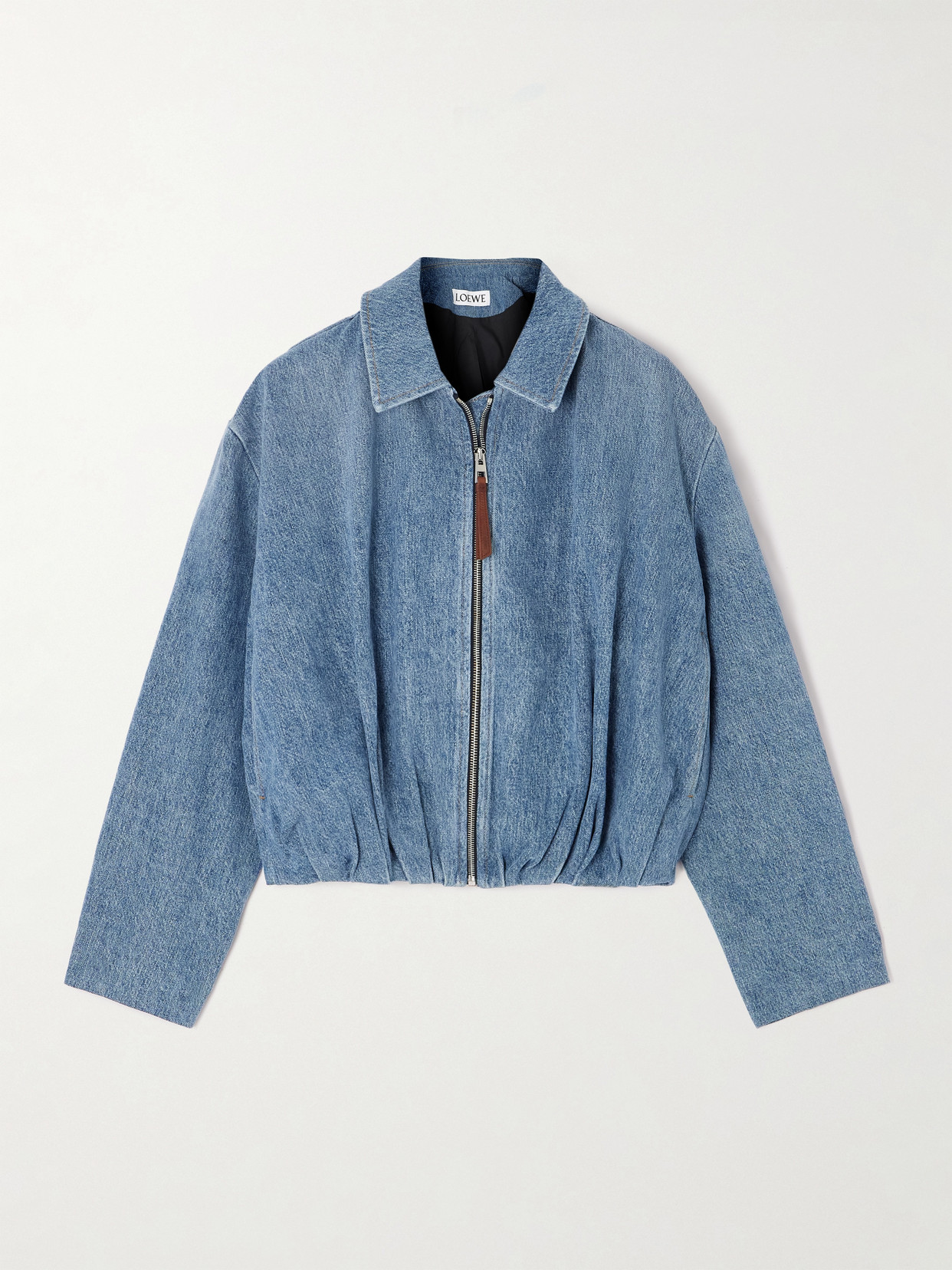 Loewe Draped Denim Jacket In Blue