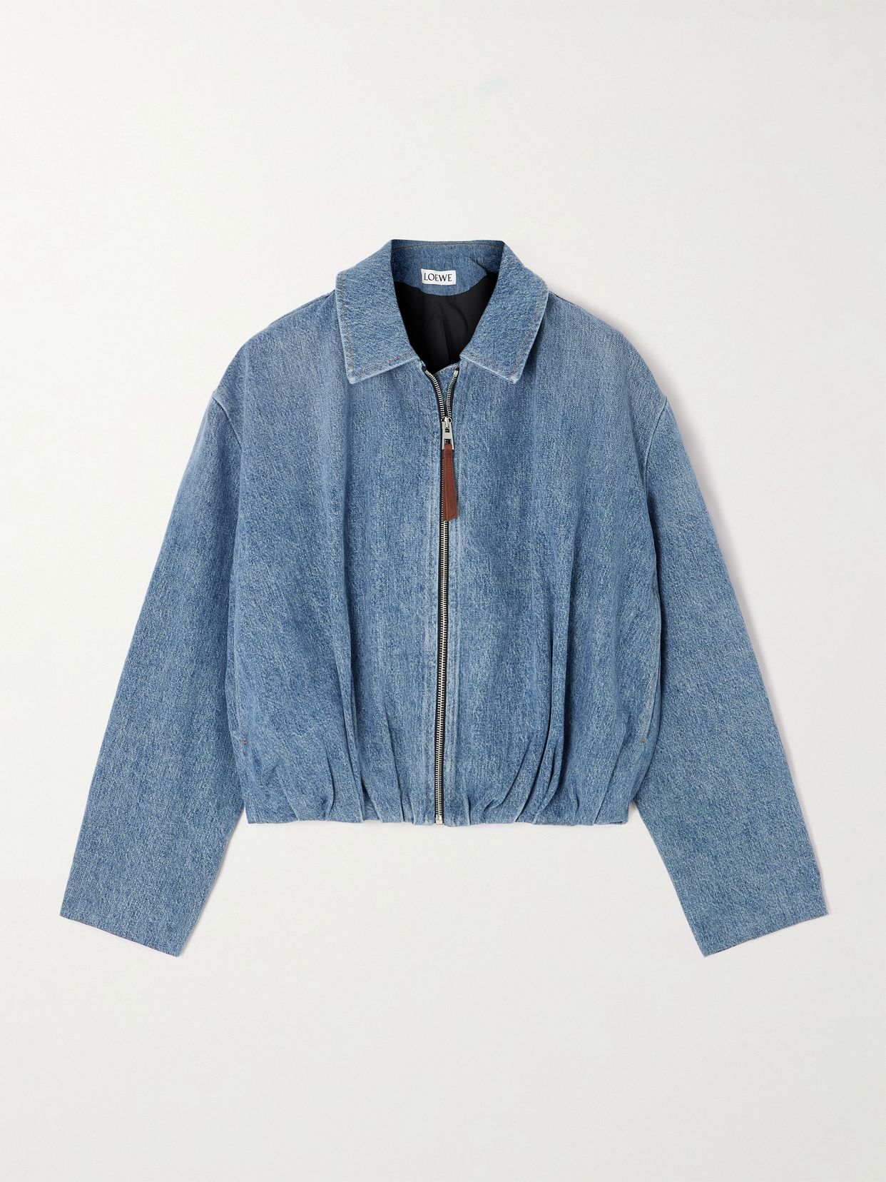 Draped denim jacket