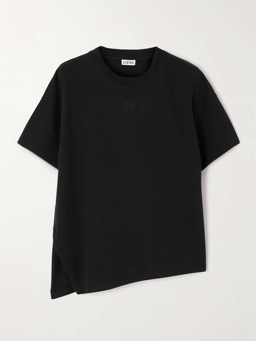 Loewe Anagram Asymmetric Cotton-blend Jersey T-shirt