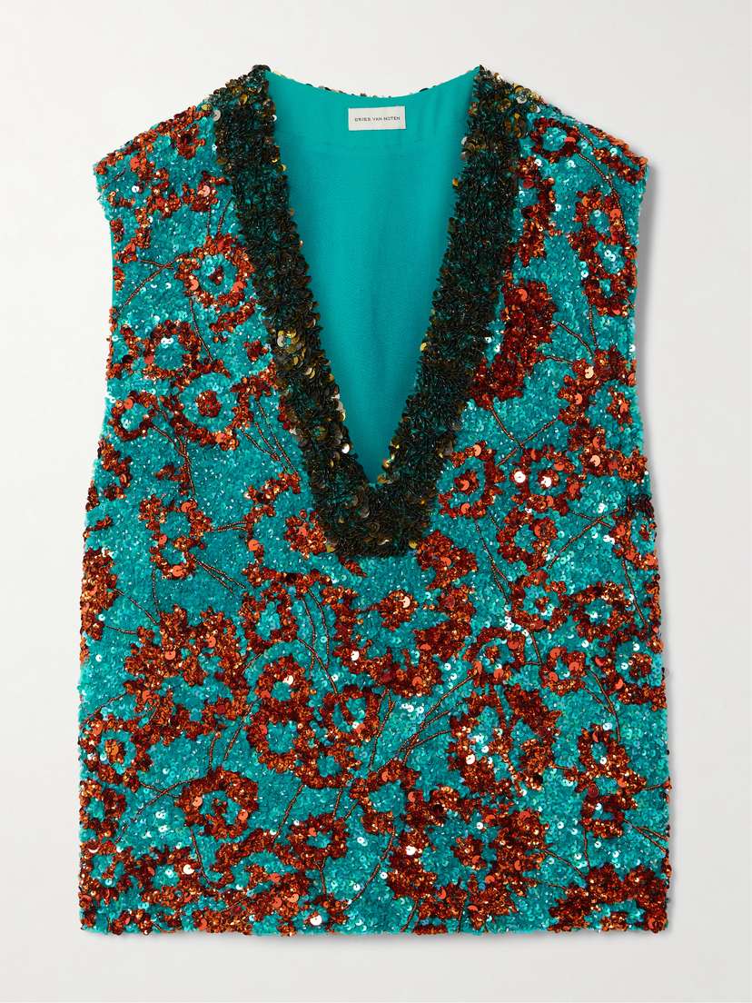 Dries Van Noten Embellished Satin Vest