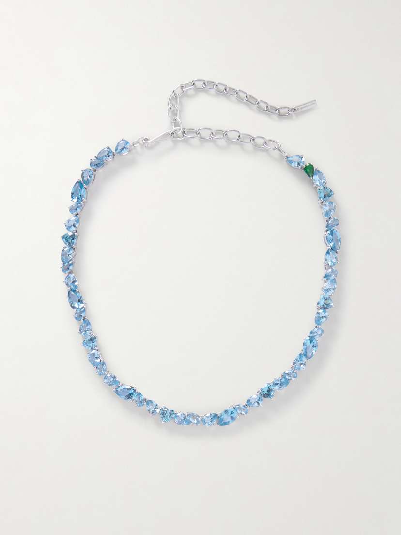 Completedworks Recycled Silver, Cubic Zirconia And Synthetic Spinel Necklace