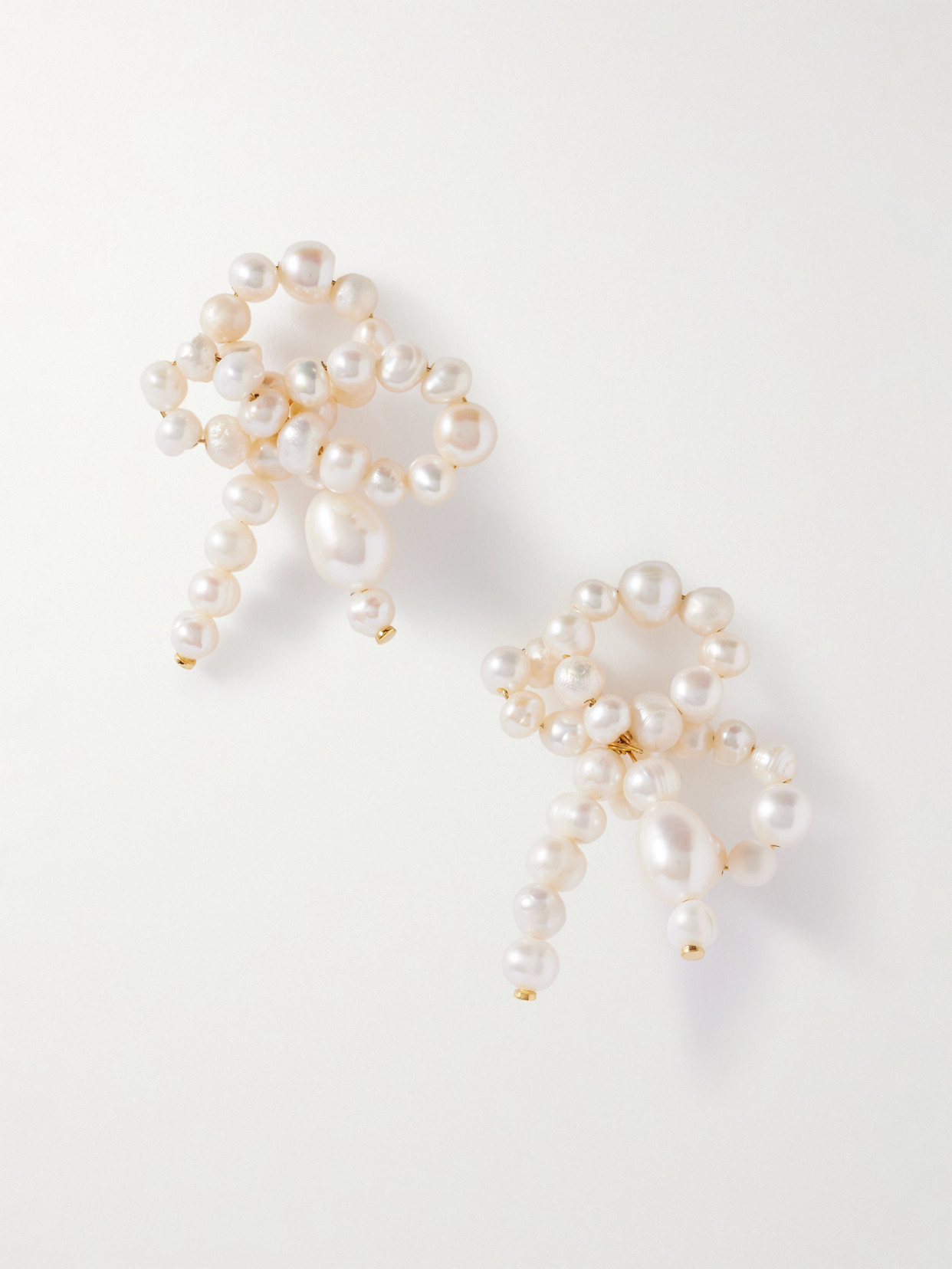 Completedworks Gold-plated Recycled Silver Pearl Earrings In Neutral
