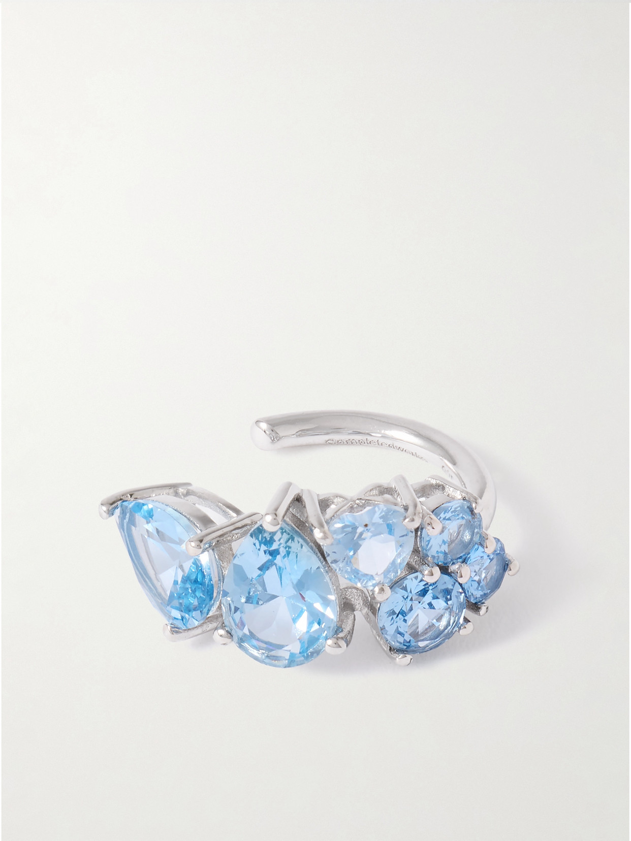 Completedworks Rhodium-plated Recycled Silver And Synthetic Spinel Ear Cuff