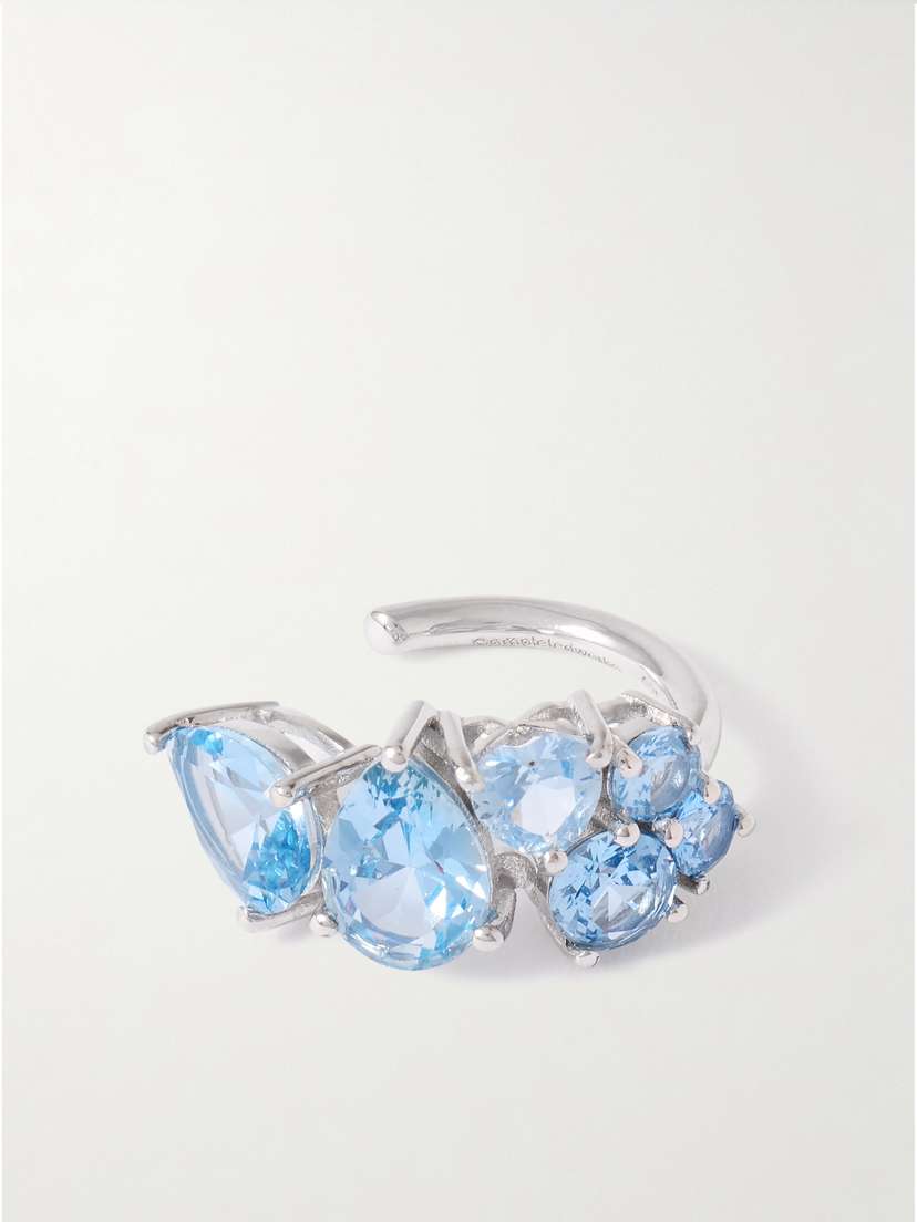 Completedworks Rhodium-plated Recycled Silver And Synthetic Spinel Ear Cuff