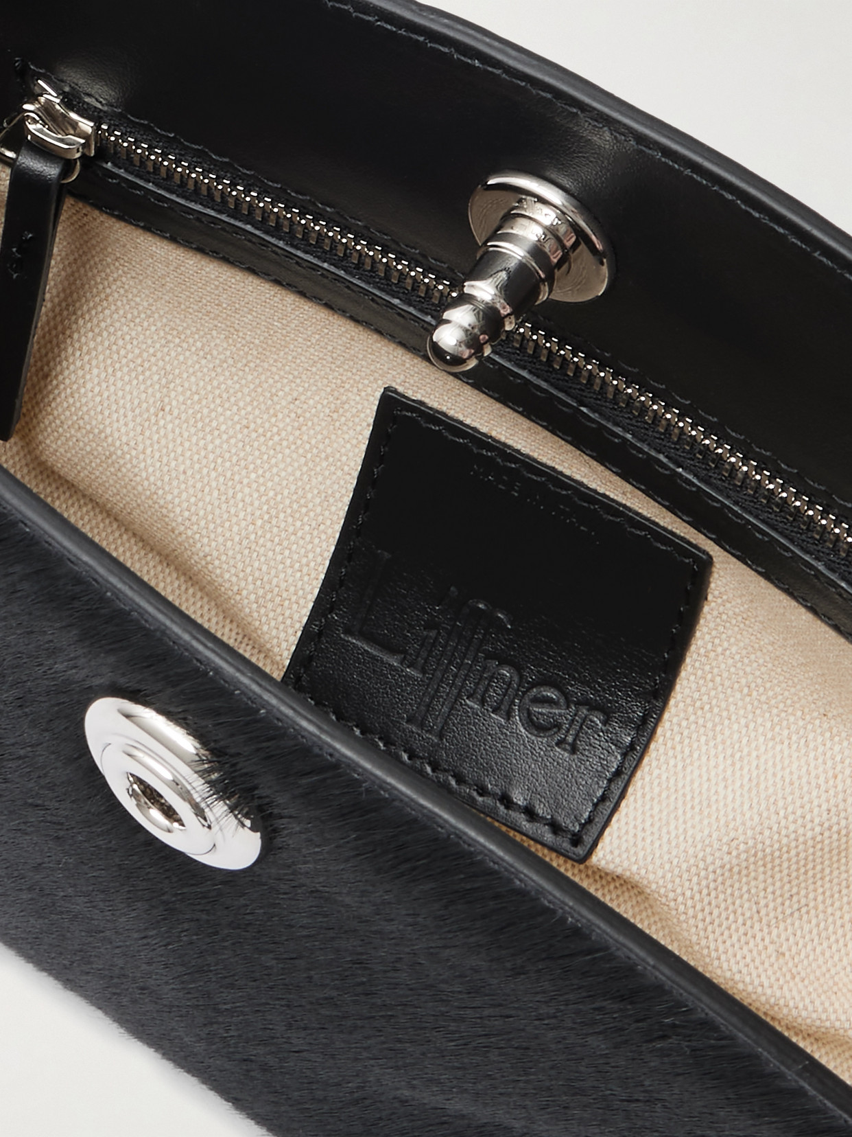 Liffner Calf-hair Clutch In Black