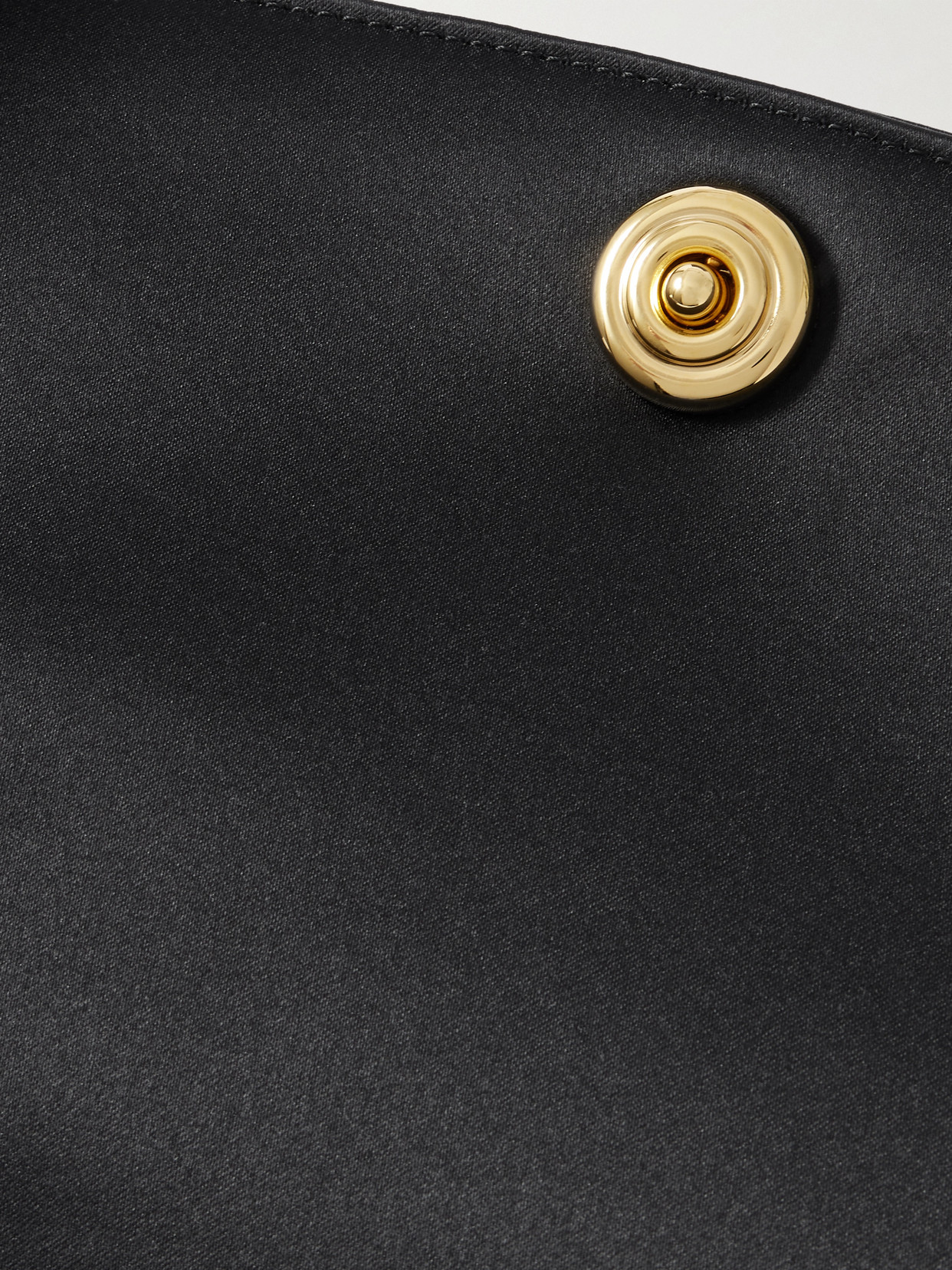 Liffner Leather-trimmed Satin Clutch In Brown