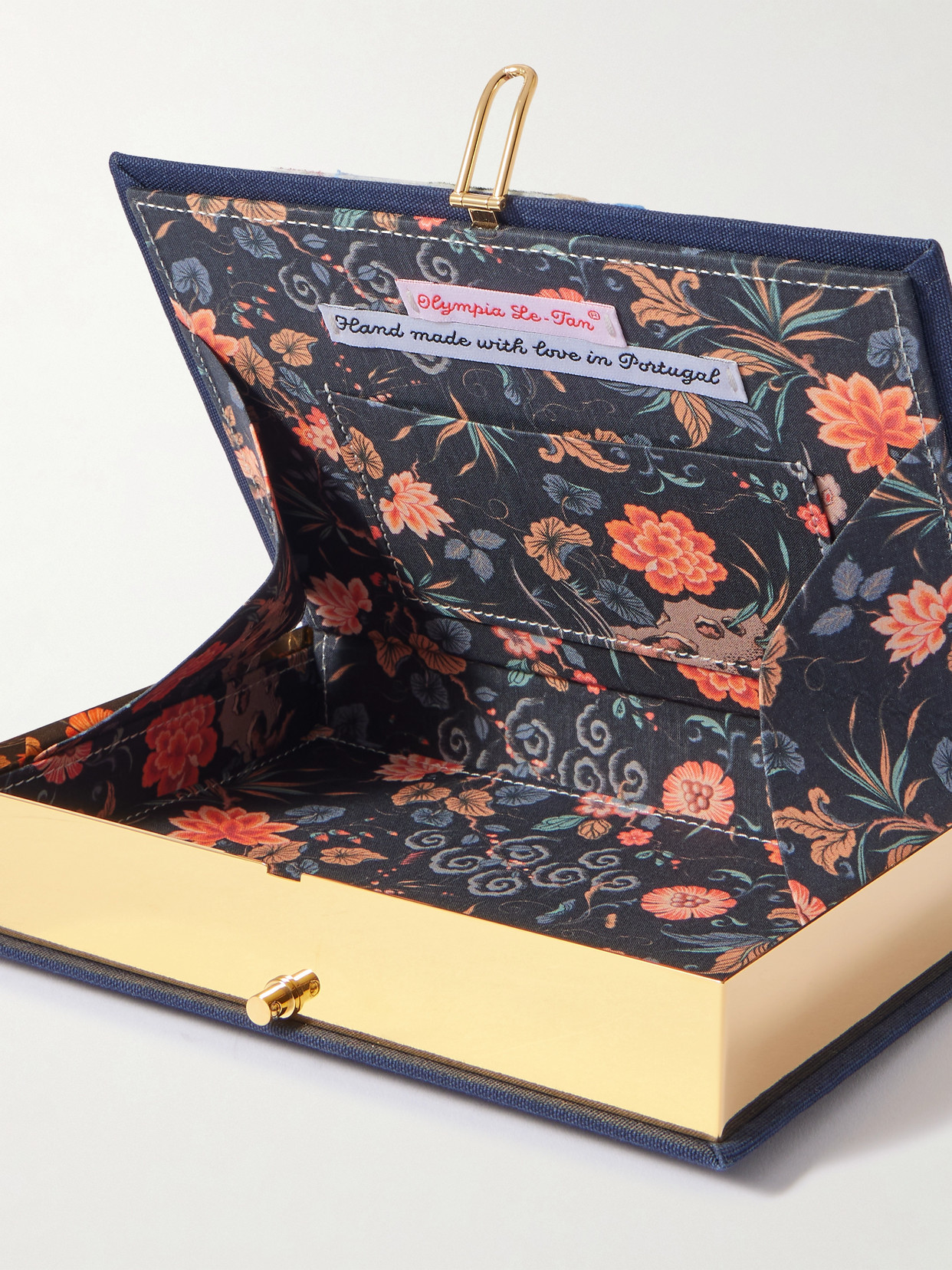 Olympia Le-tan Courchevel Book Clutch Bag In Blue