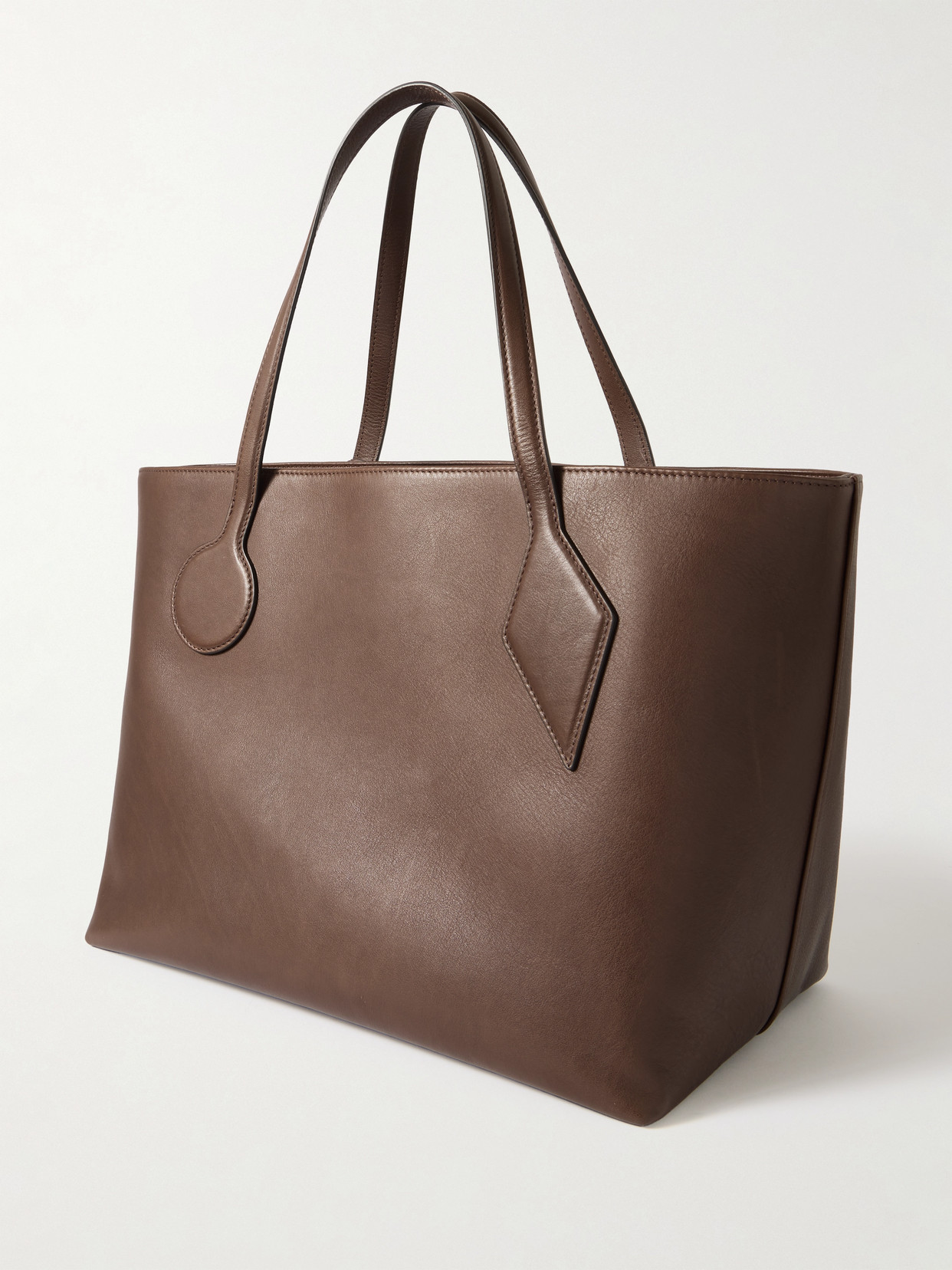 Liffner Sprout Large Leather Tote In Brown