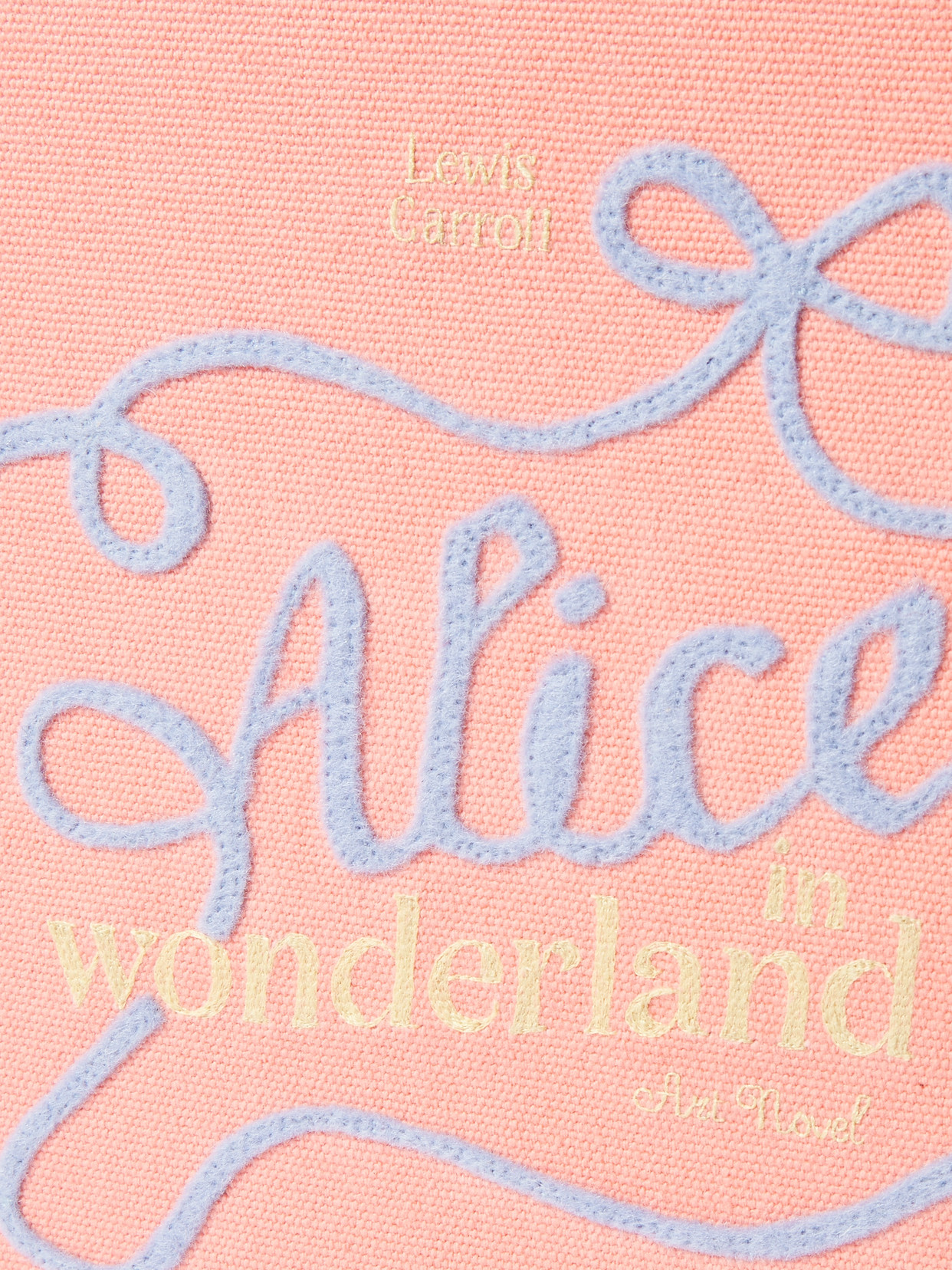 Olympia Le-tan + Bond & Grace Alice In Wonderland Embroidered Appliquéd Canvas Clutch In Pink