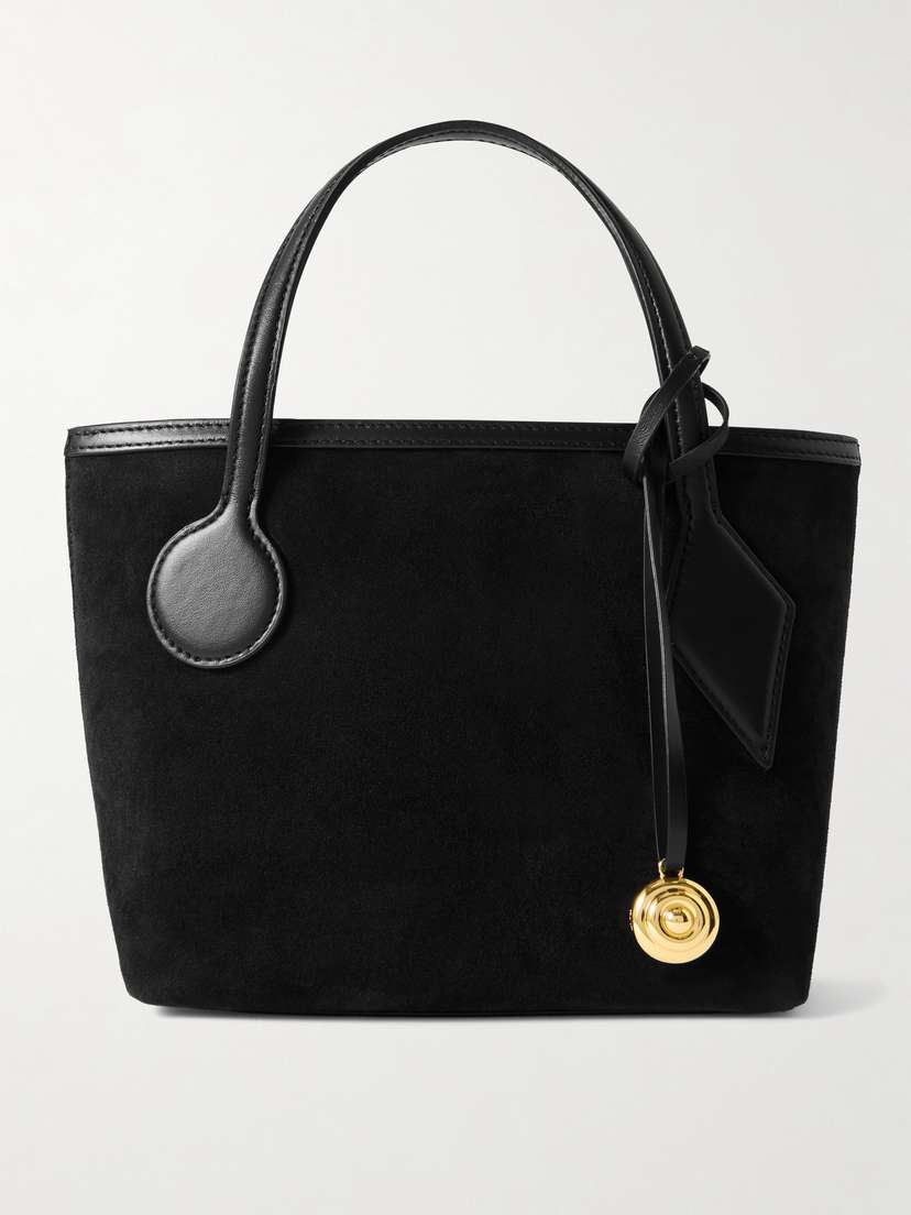 Liffner Sprout Micro Embellished Leather-trimmed Suede Tote