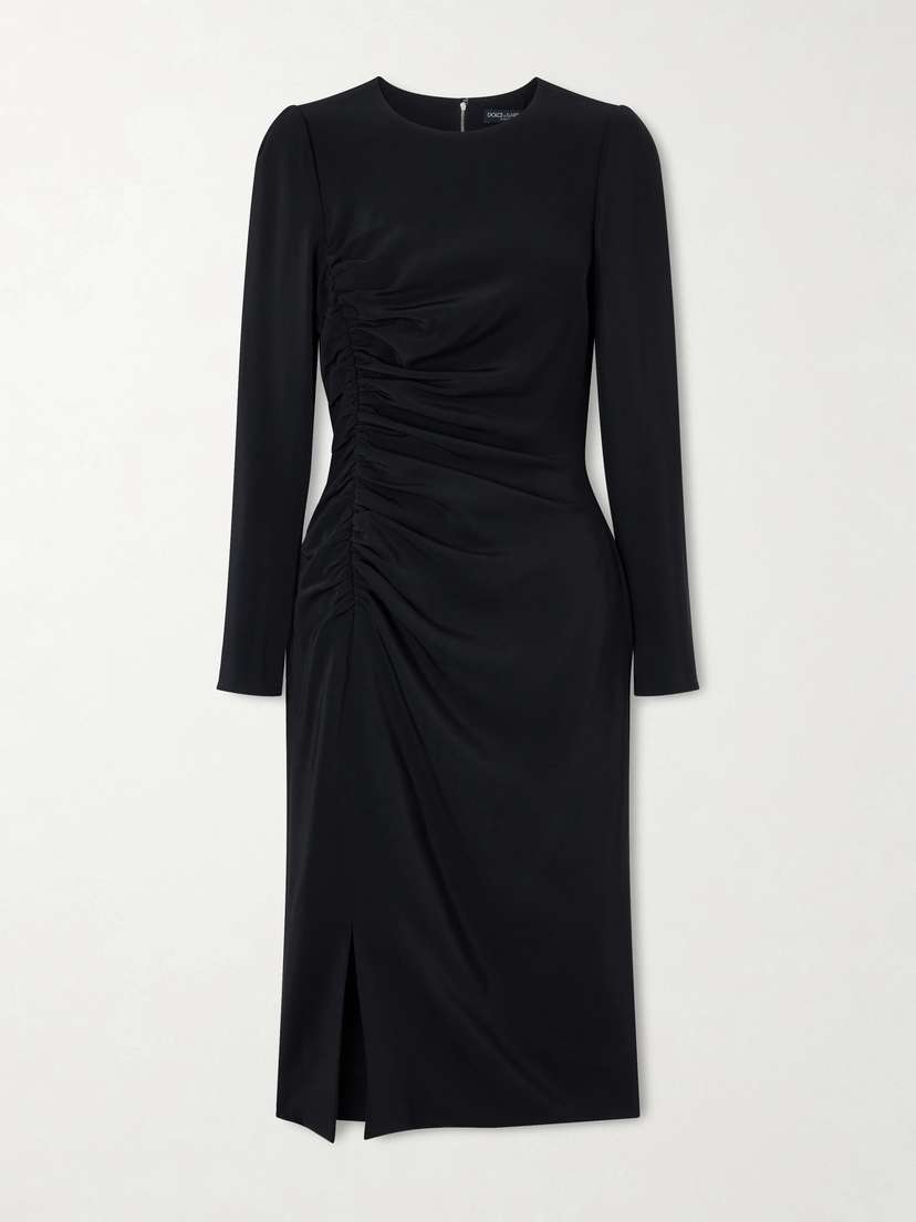 Dolce & Gabbana Ruched Cady Midi Dress