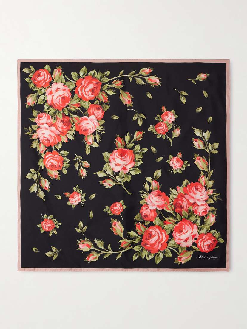 Dolce & Gabbana Floral-print Silk-twill Scarf