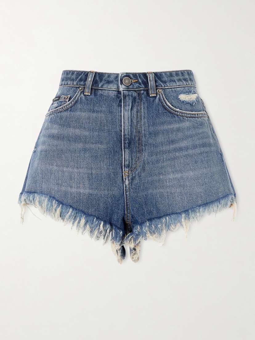 Dolce & Gabbana Frayed Denim Shorts