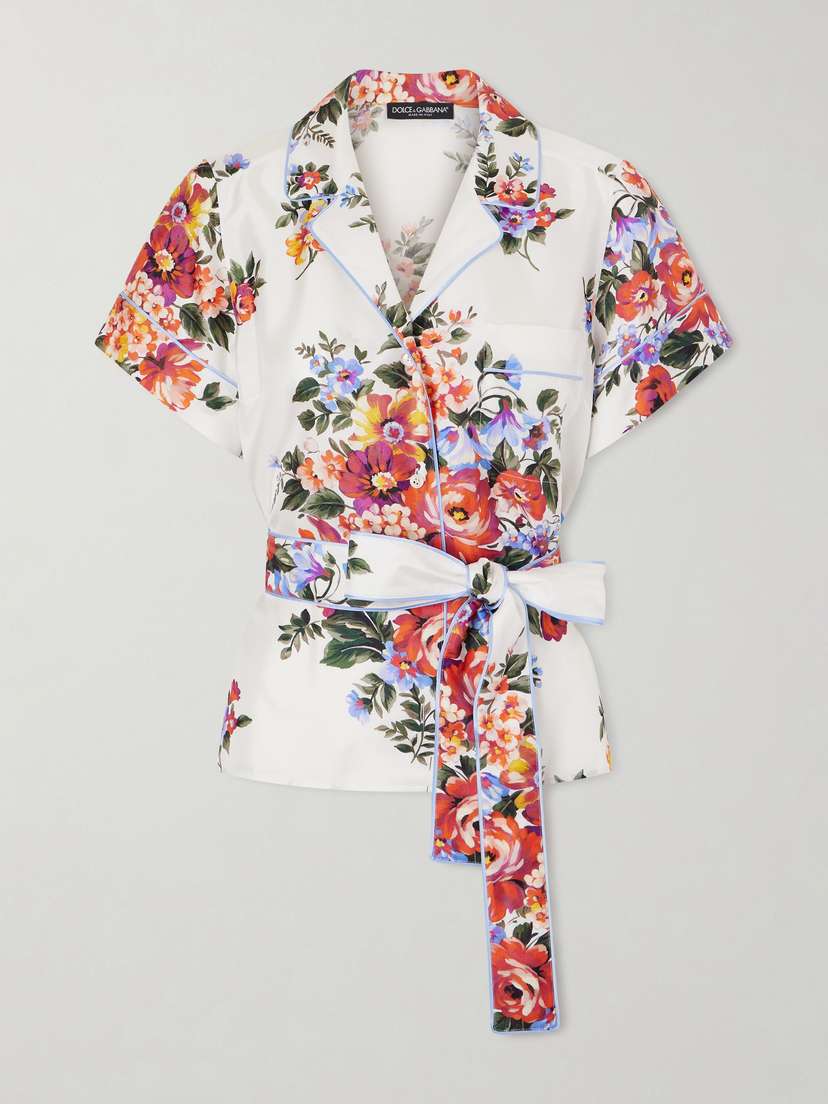 Dolce & Gabbana Printed Silk-twill Shirt