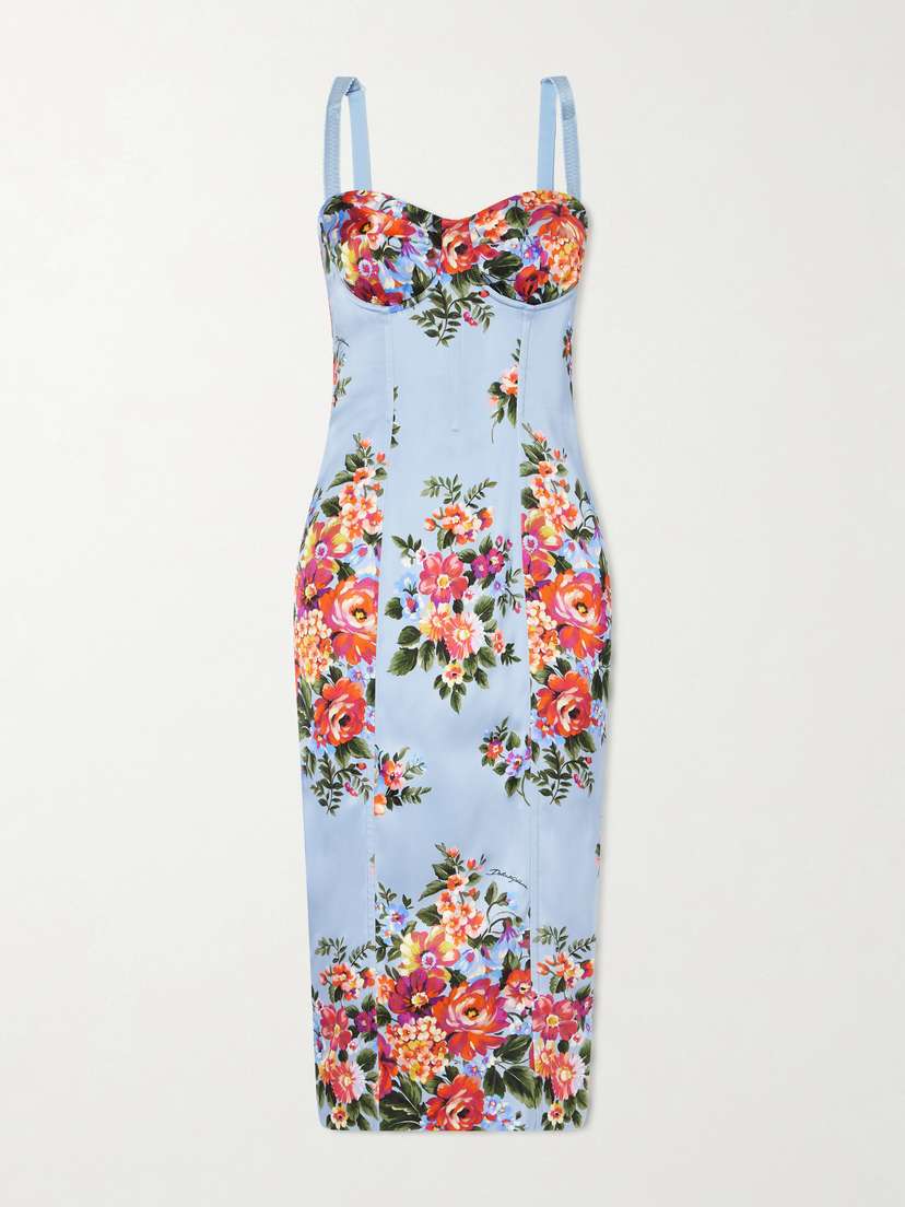 Dolce & Gabbana Floral-print Satin Bustier Midi Dress | Thumbnail 5 Dolce & Gabbana Floral-print Satin Bustier Midi Dress | Thumbnail 5