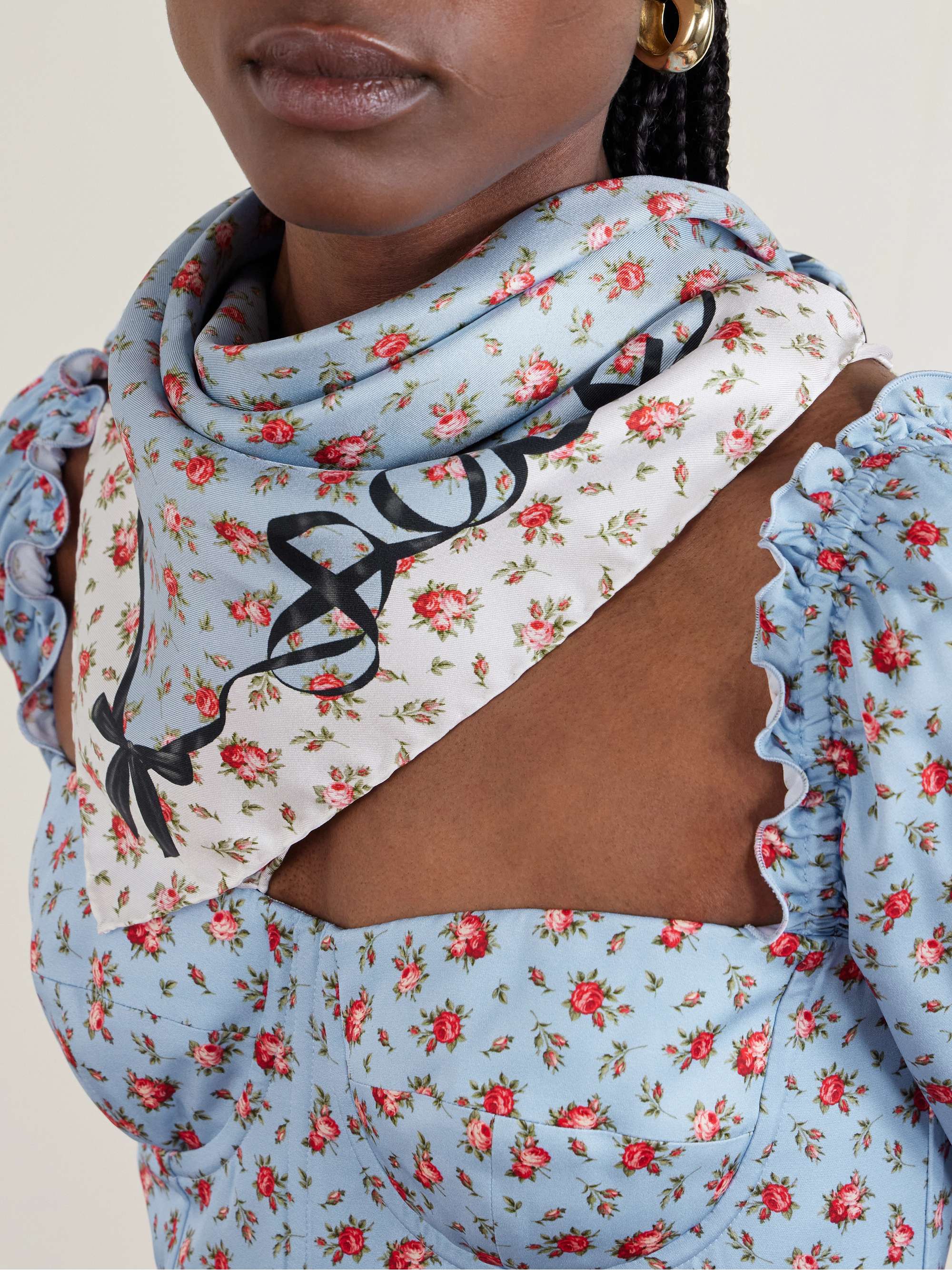 DOLCE&GABBANA Printed silk-twill scarf | NET-A-PORTER