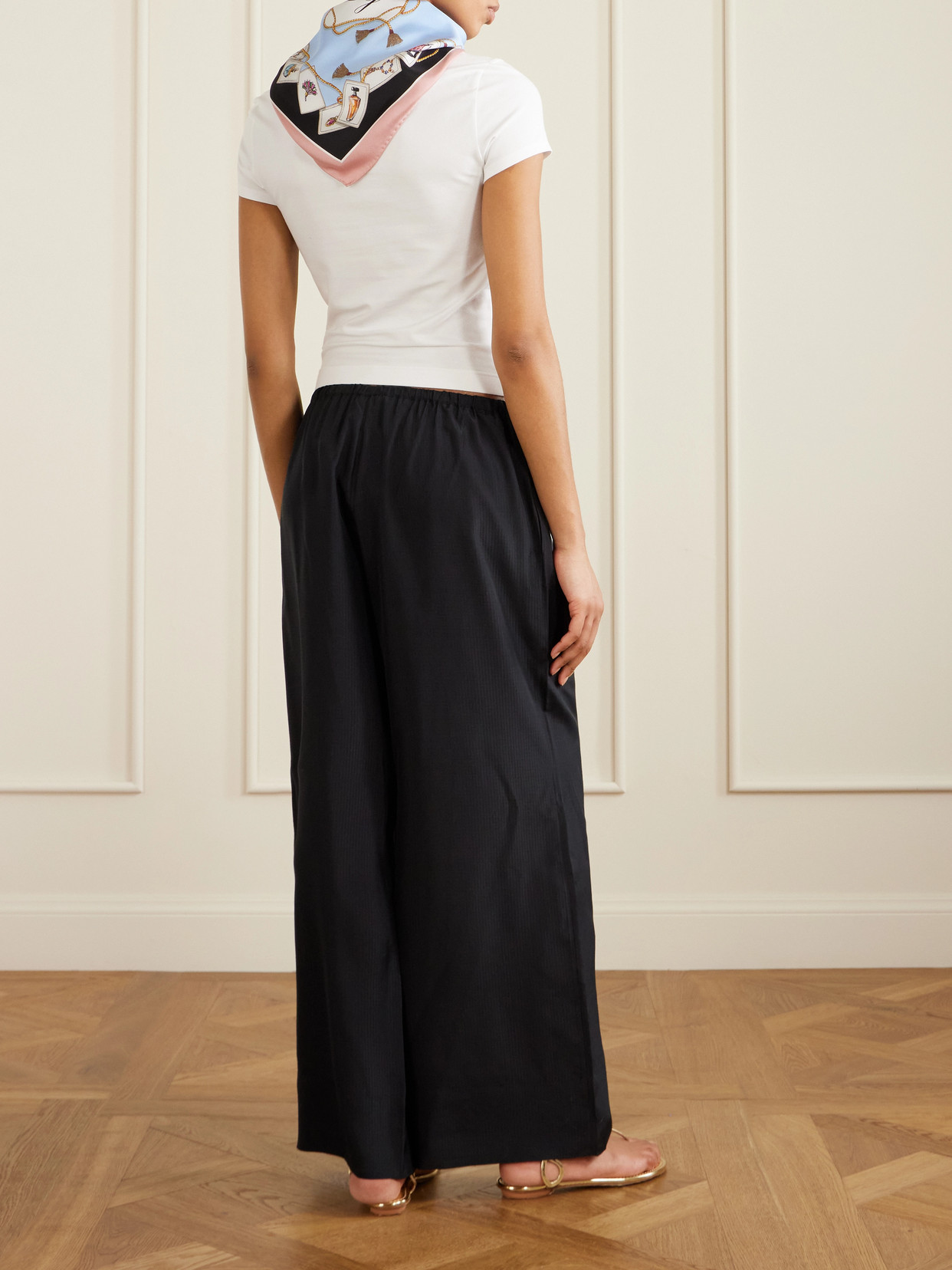 Silk-Trimmed Cotton-Blend Jersey T-Shirt