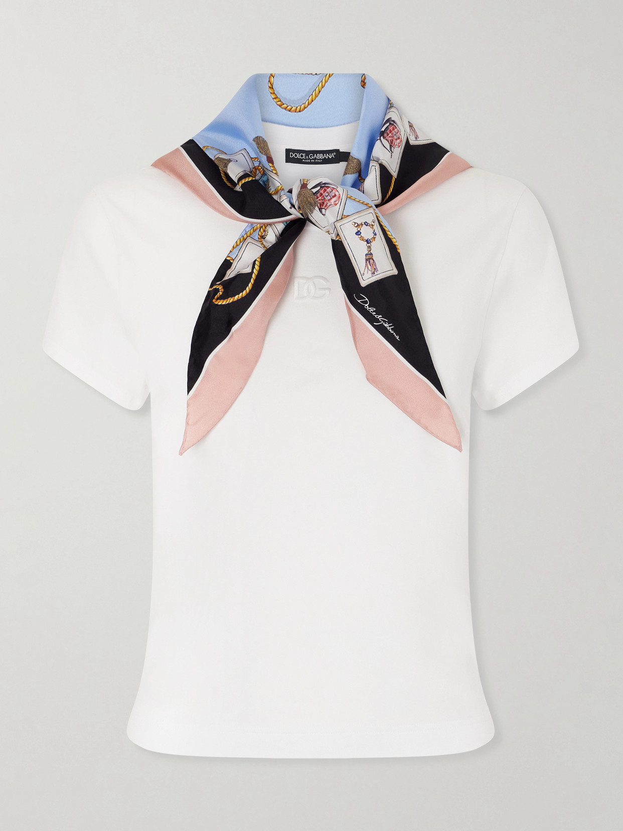 Silk-Trimmed Cotton-Blend Jersey T-Shirt